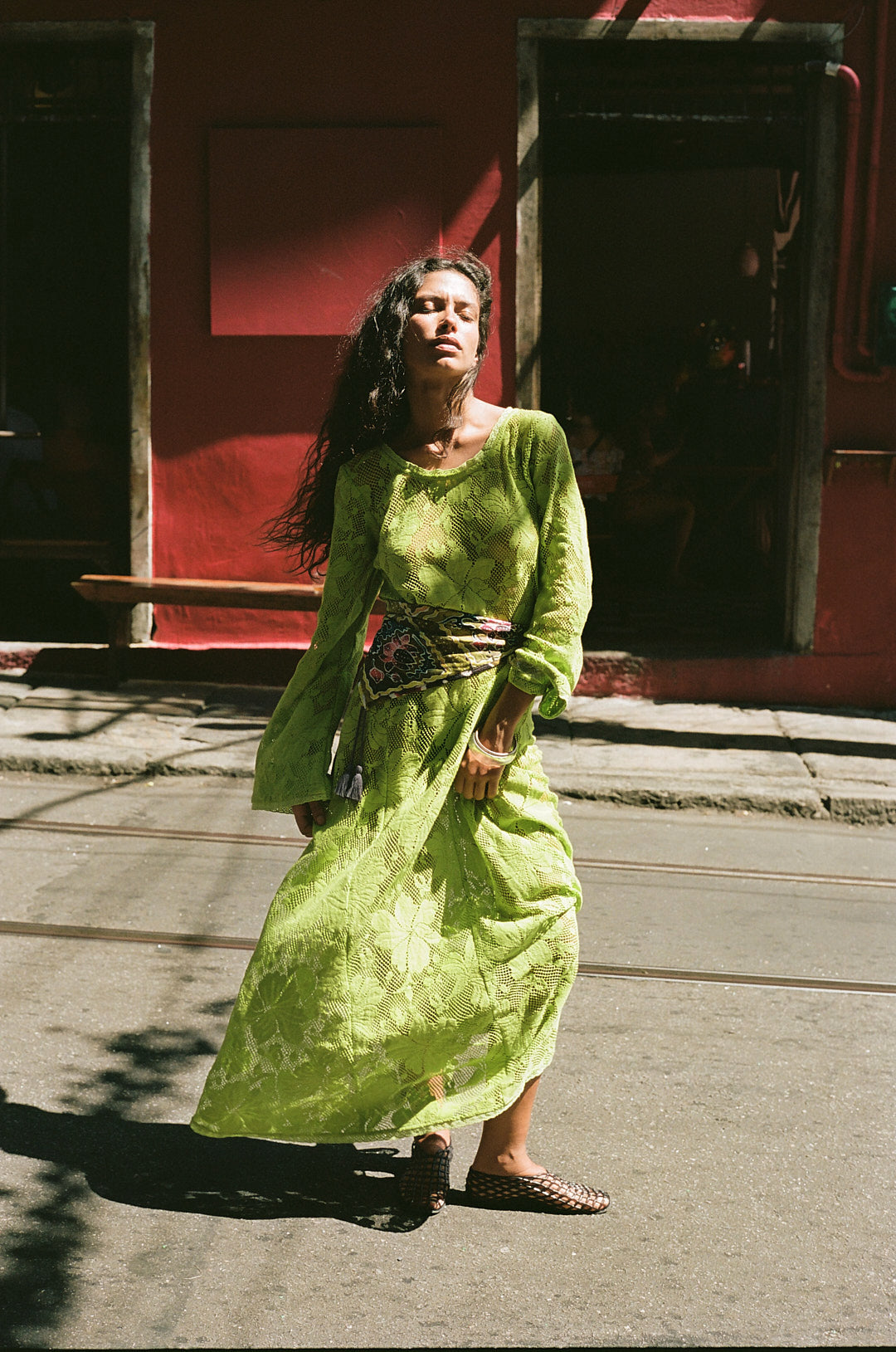 Kinga Csilla | Nova Lace Cherry Maxi Dress