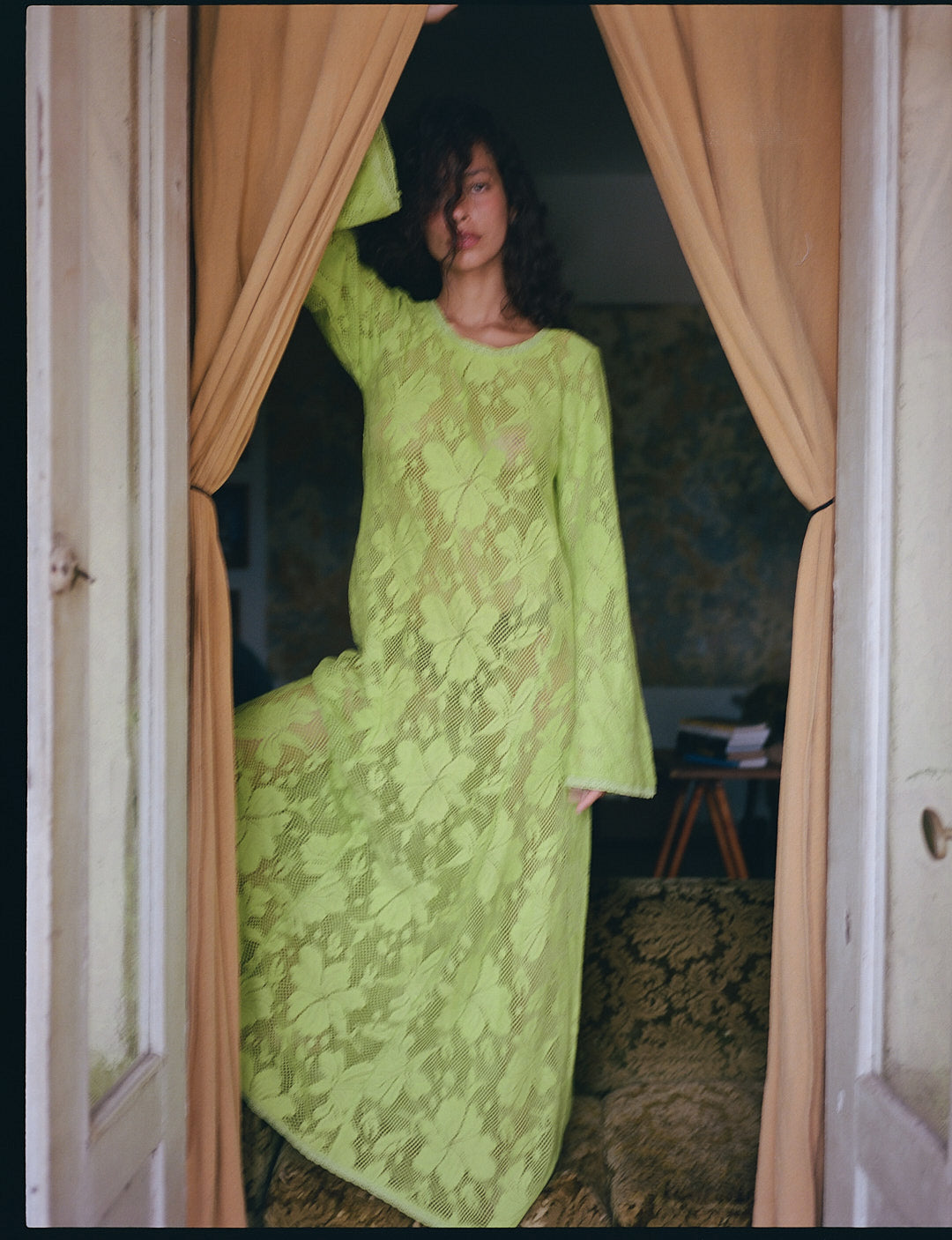 Kinga Csilla | Nova Lace Cherry Maxi Dress