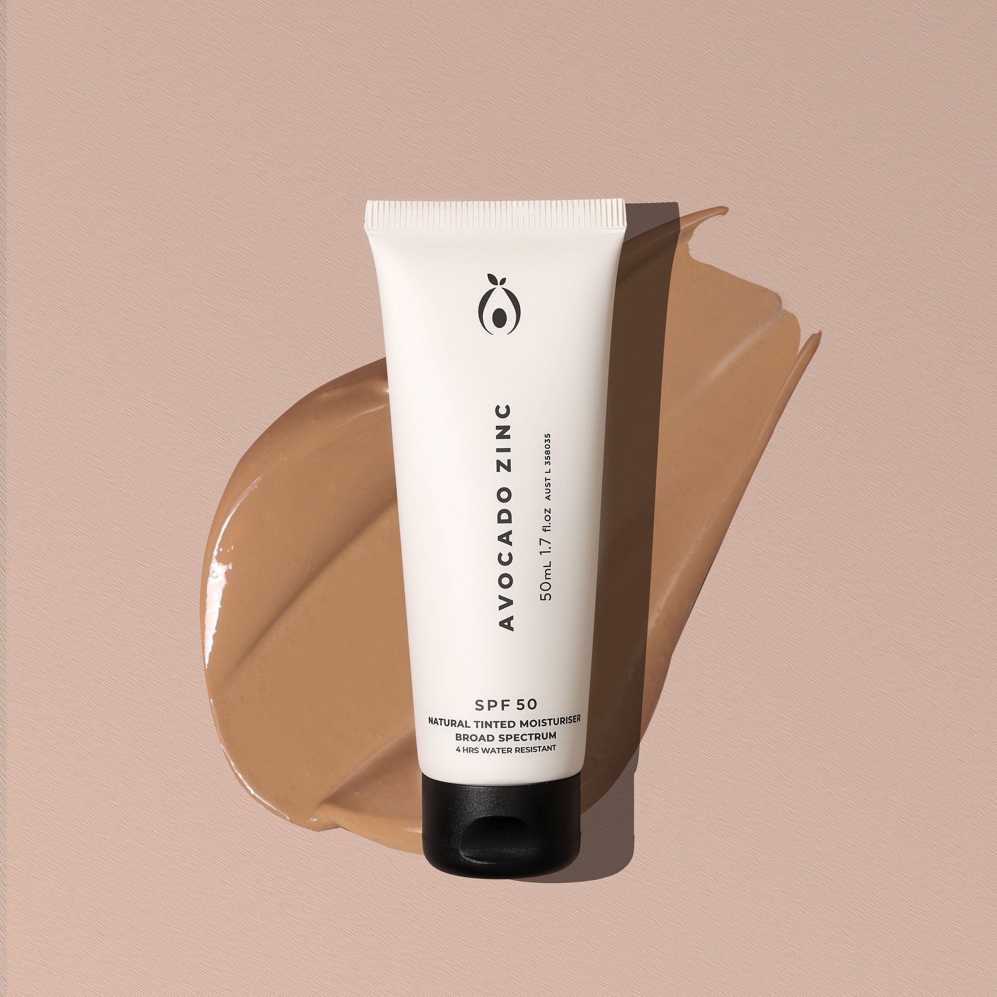 Avocado Zinc | SPF 50 Natural Tinted Moisturiser - Medium/Dark