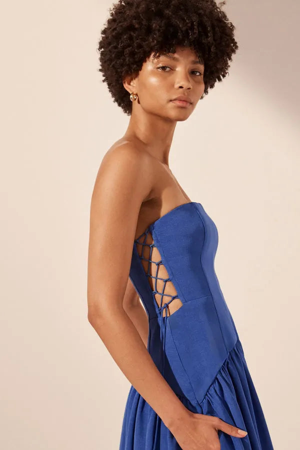 Shona Joy | Vento Lace Up Stapless Dress