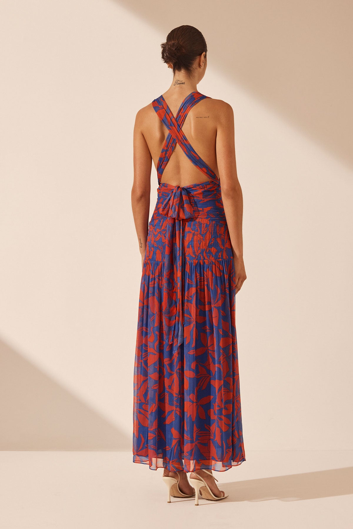Shona Joy | Flore Plunged Tie Back Midi Dress
