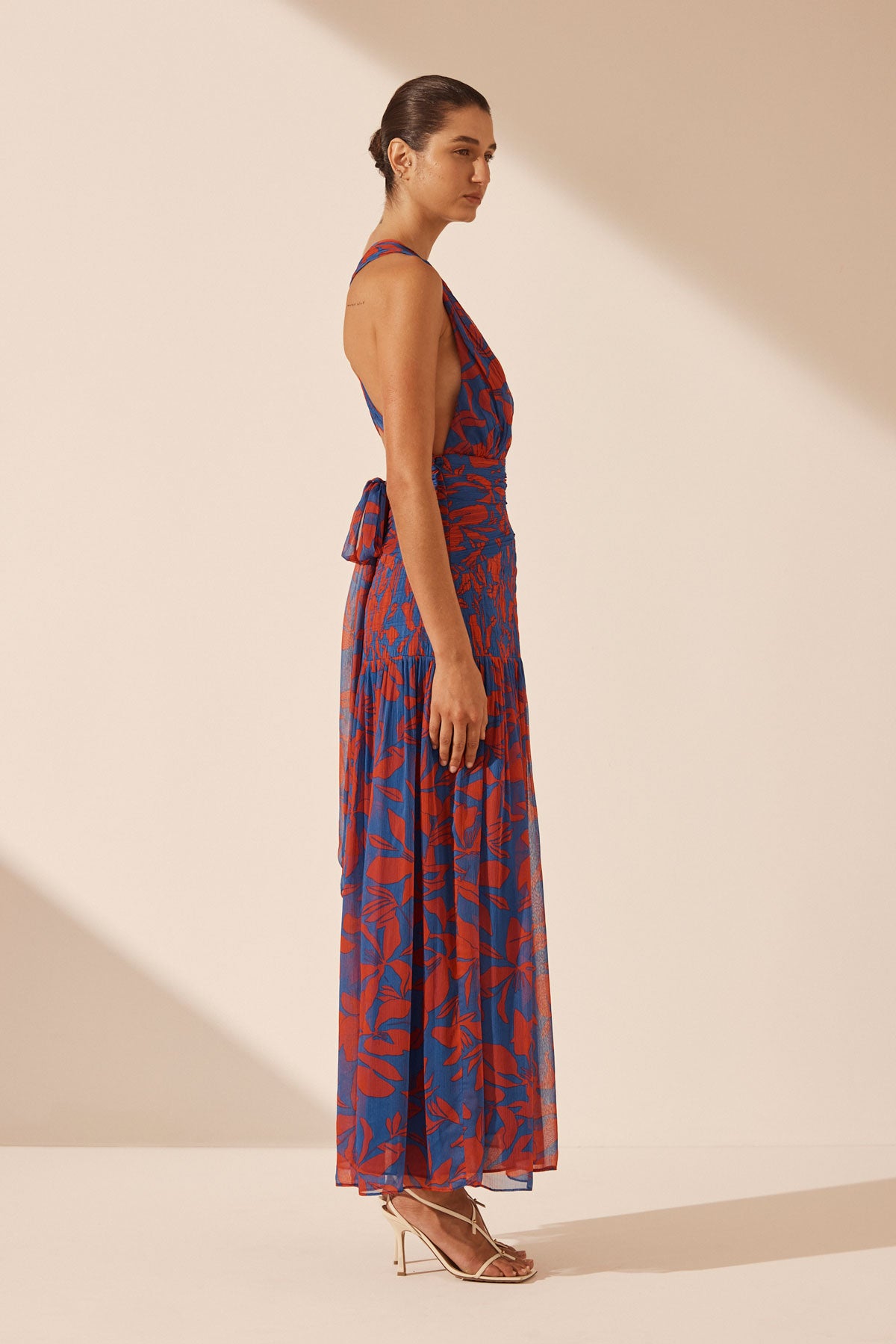 Shona Joy | Flore Plunged Tie Back Midi Dress