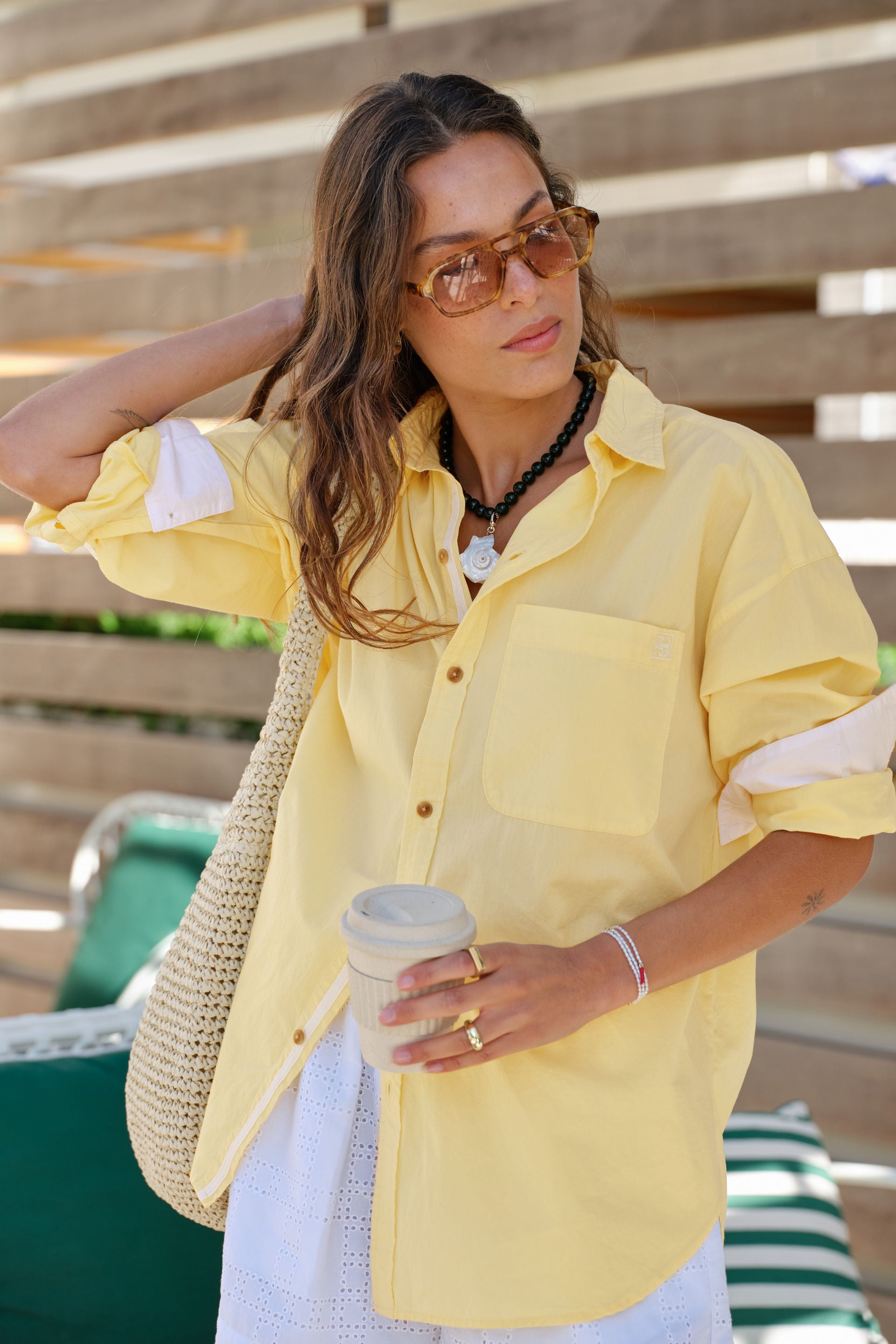 Ceres Life | Peta Oversized Shirt - Sunny Yellow