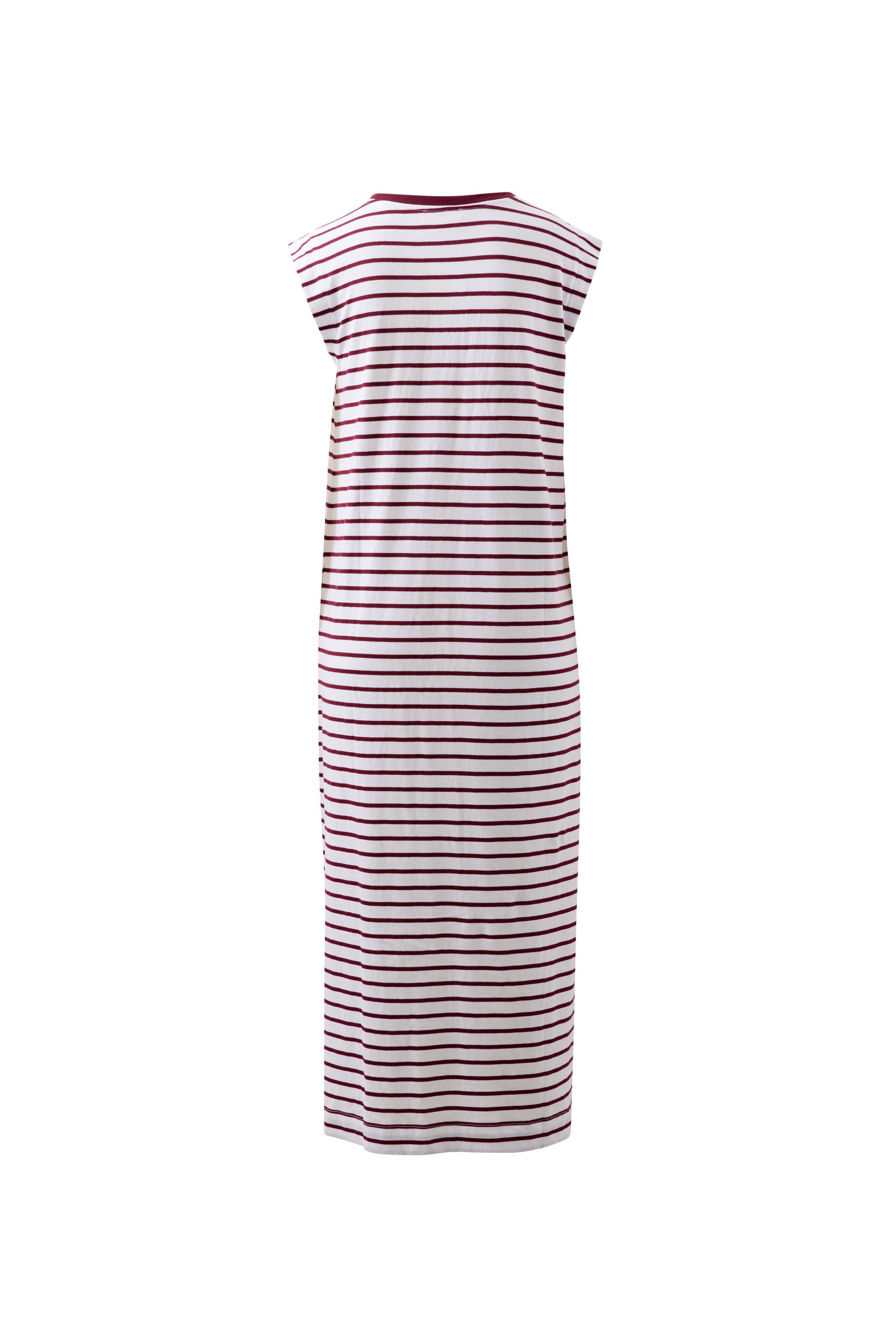 Ceres Life | Paloma Dress - White/Pomegranate Stripe