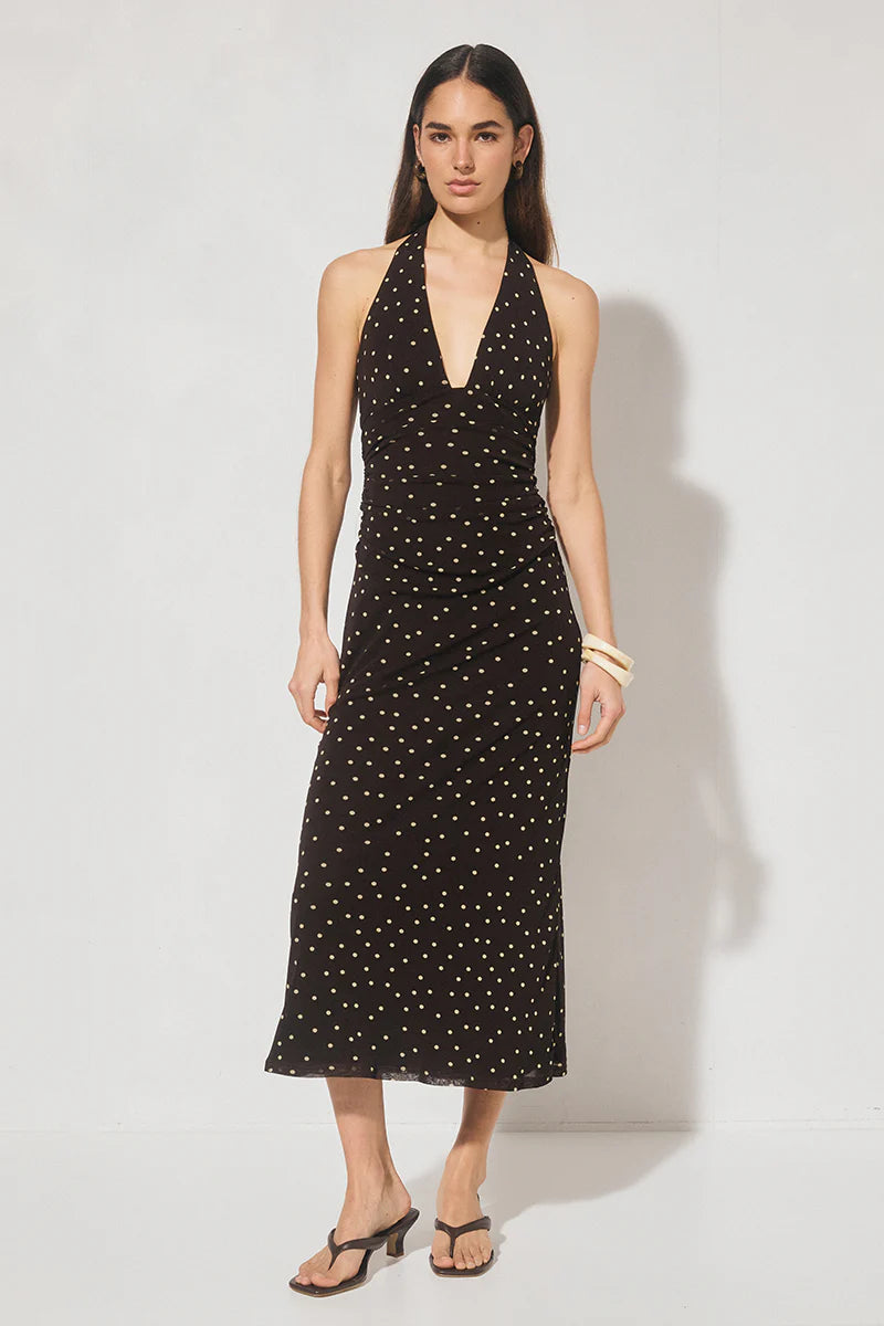 Mon Renn | Halston Dress - Chocolate Polka Dot