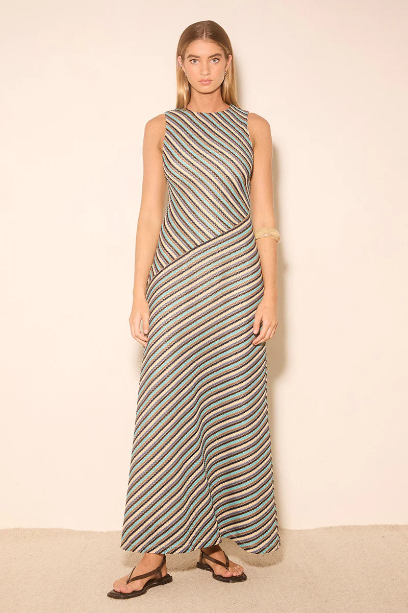 Mon Renn | Dallas Dress - Blue Brown Stripe