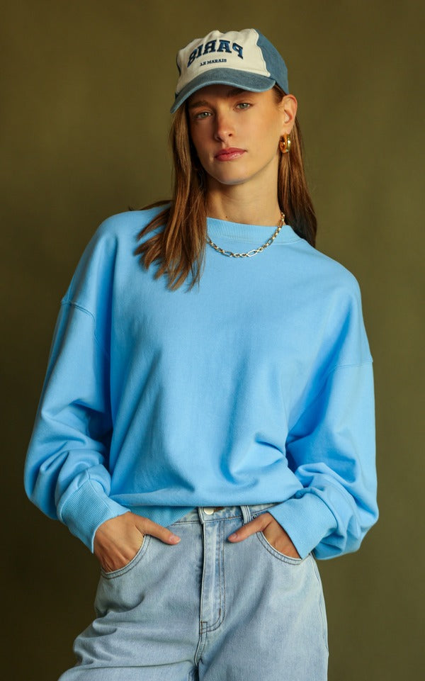 Araminta James | Andiamo Sweatshirt - Periwinkle