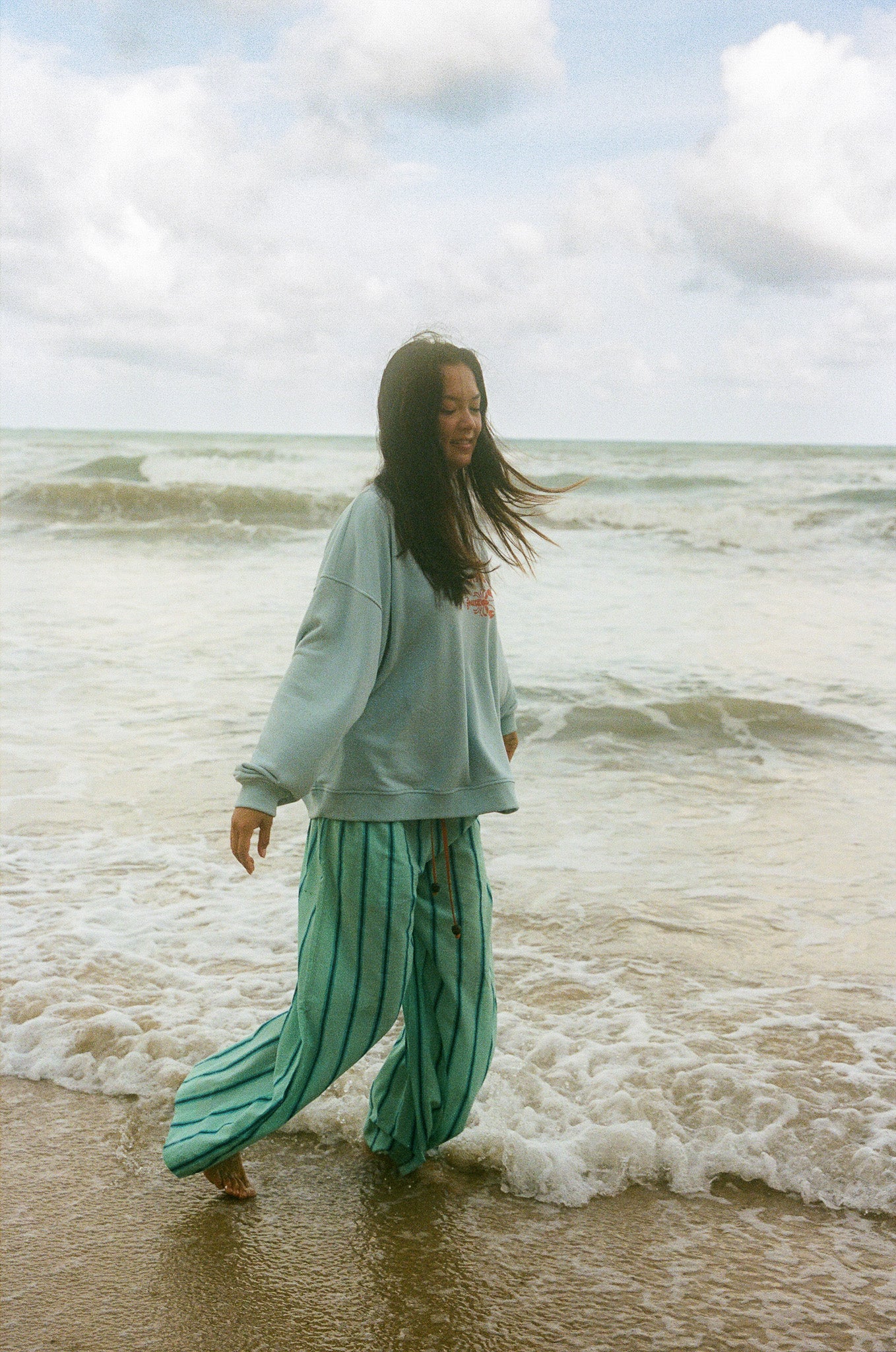 Ciao Ciao Vacation | Crystal Blue Stripe Wide Issimo Pant