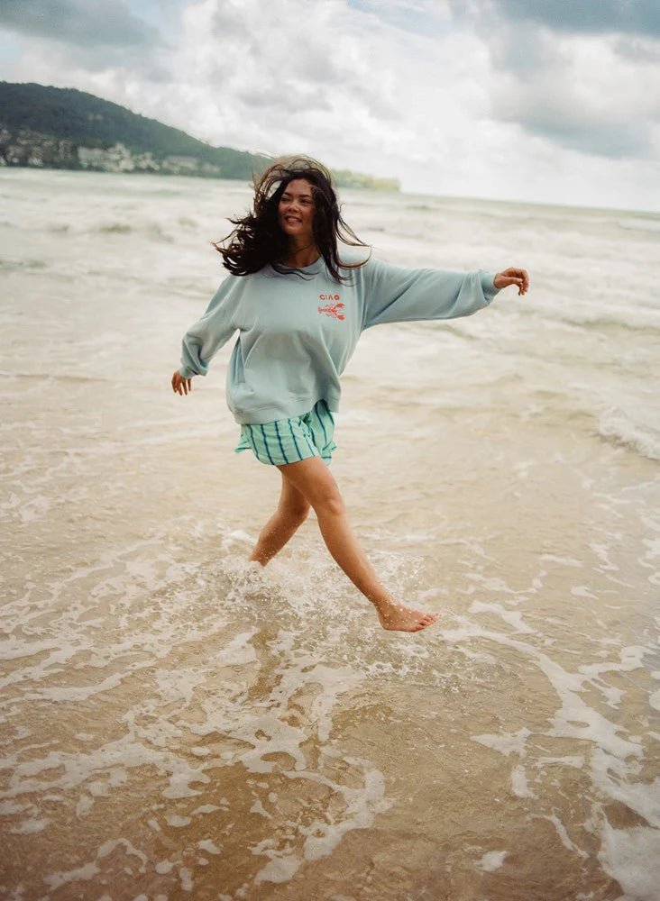 Ciao Ciao Vacation | Crystal Blue Stripe Boxer Short