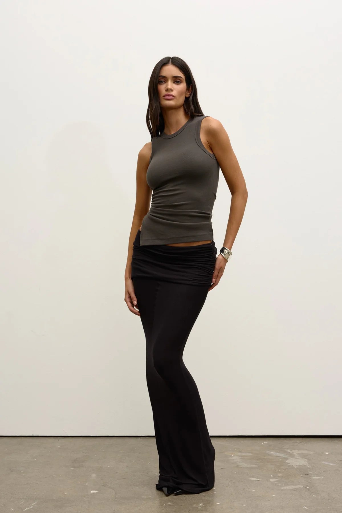 Bayse Brand | Lana Rouched Tank - Smoke