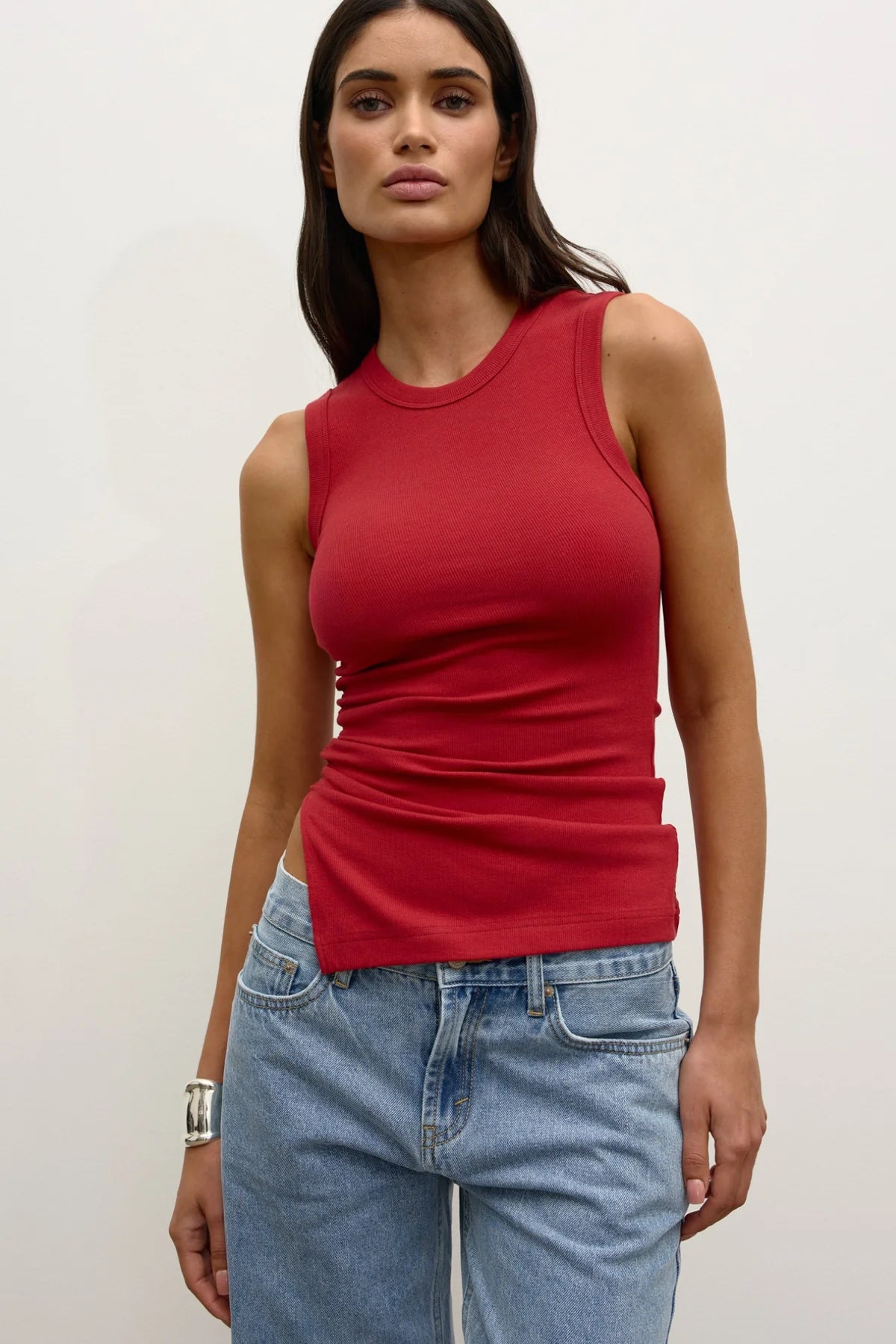 Bayse Brand | Lana Rouched Tank - Red
