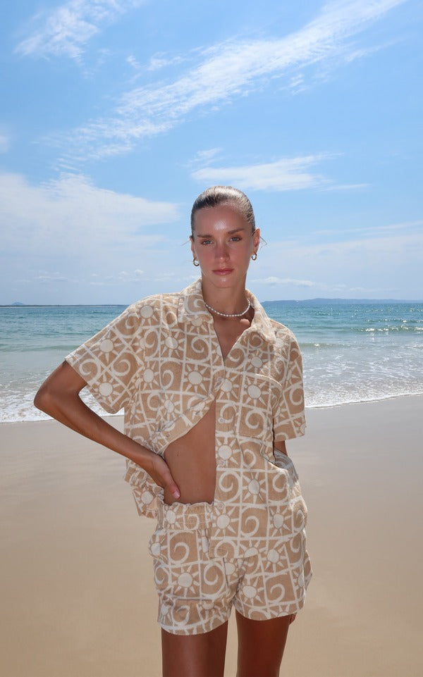 Araminta James | Sunseeker Terry Shirt Set Peacan