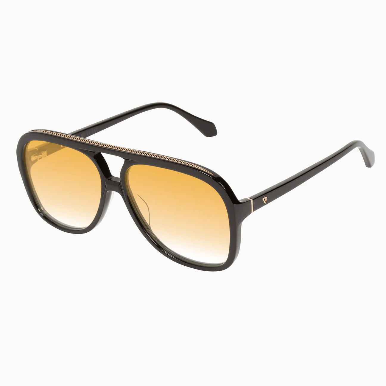 Valley | Bang - Gloss Black w. Gold Metal / Orange Gradient Lens
