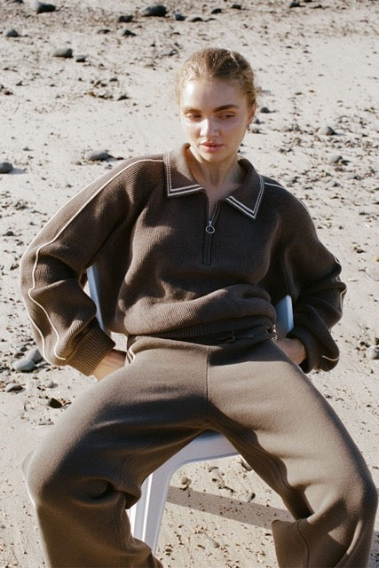 Arcaa Movement | Nella Zip Sweater - Pavement & Butter