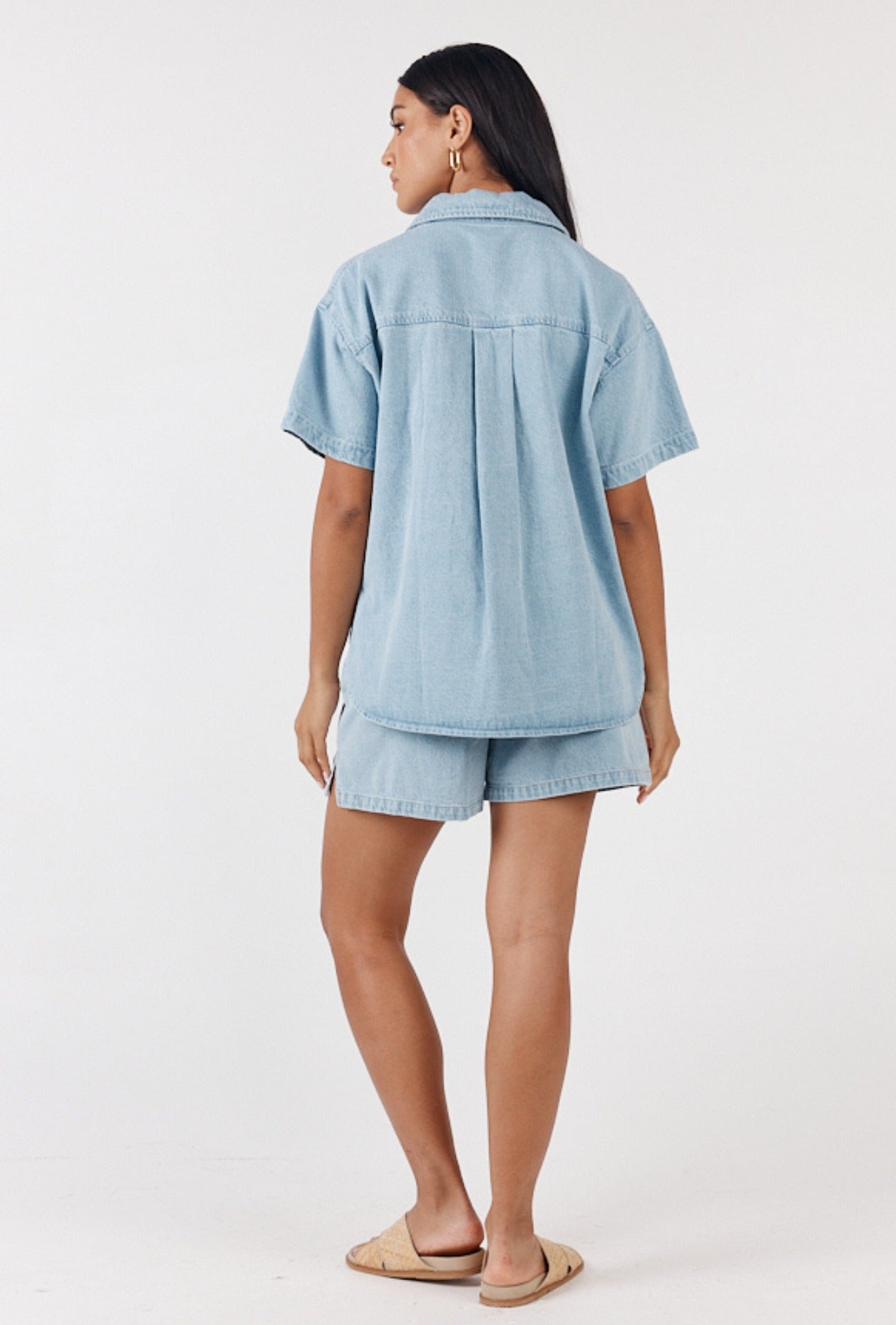 DELFINA TOP - LIGHT BLUE WASH