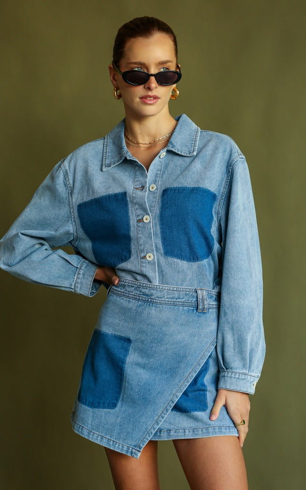 Araminta James | Dee Denim Skirt Denim Blue