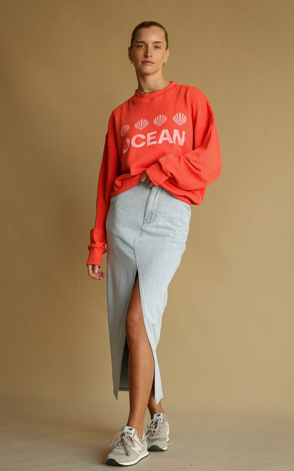 Araminta James | Ocean Sweatshirt Coral