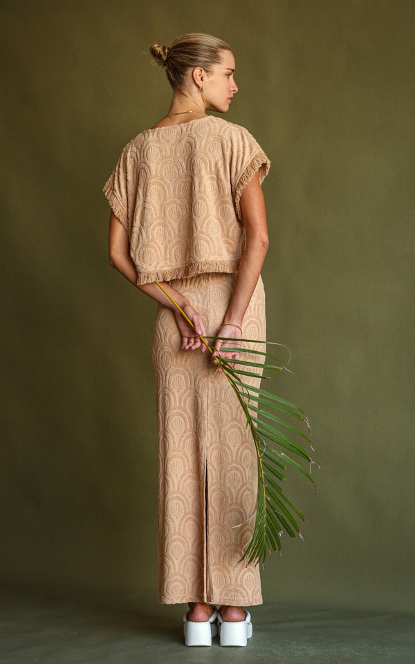 Araminta James | Marrakesh Tile Terry Skirt - Macadamia