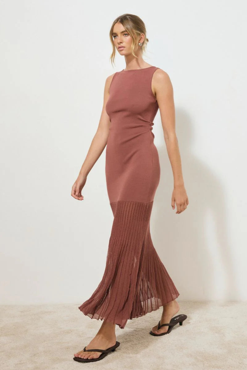 Mon Renn | Reflection Knit Dress Cognac