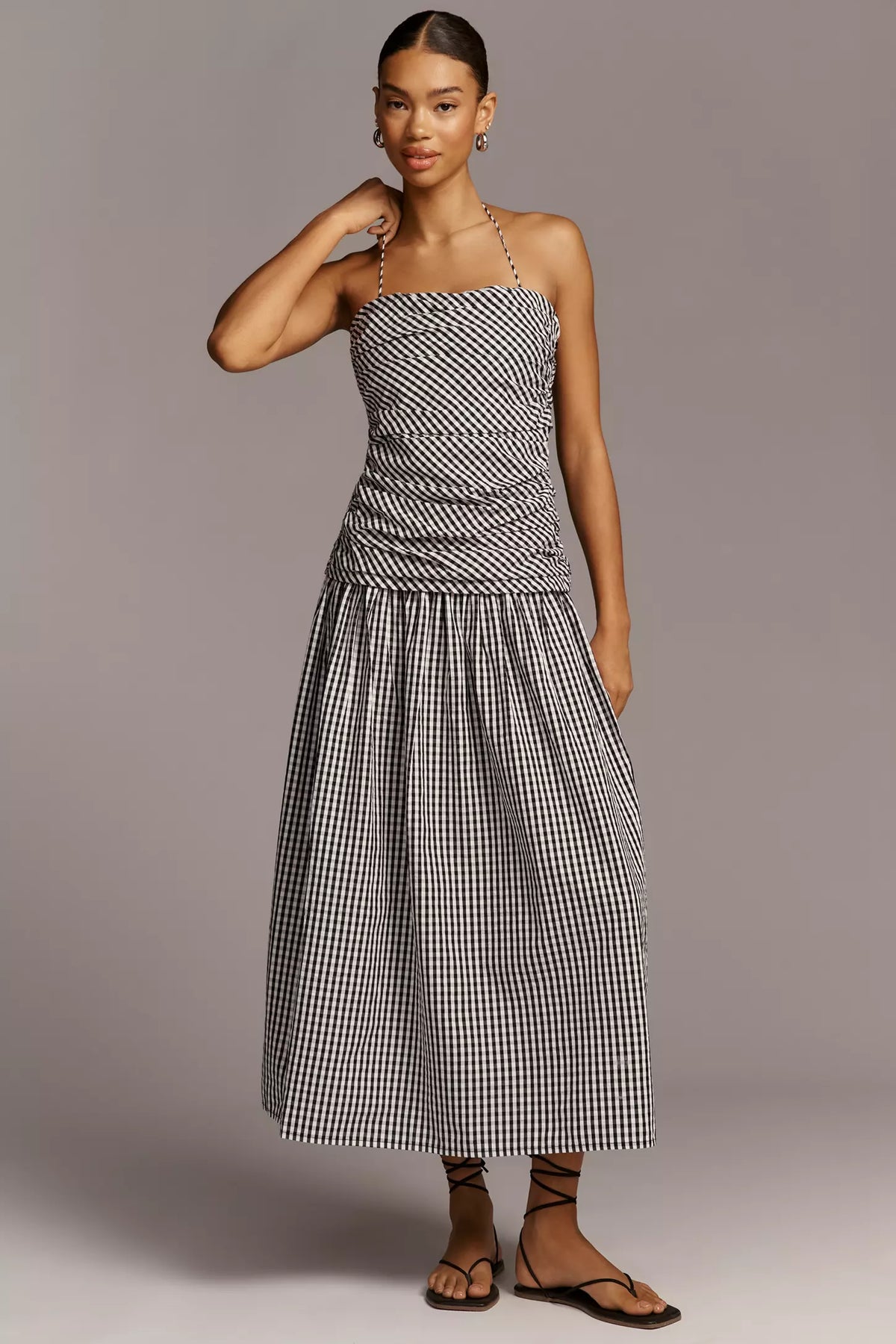 Faithfull The Brand | Vento Midi Dress - Black Textured Gingham