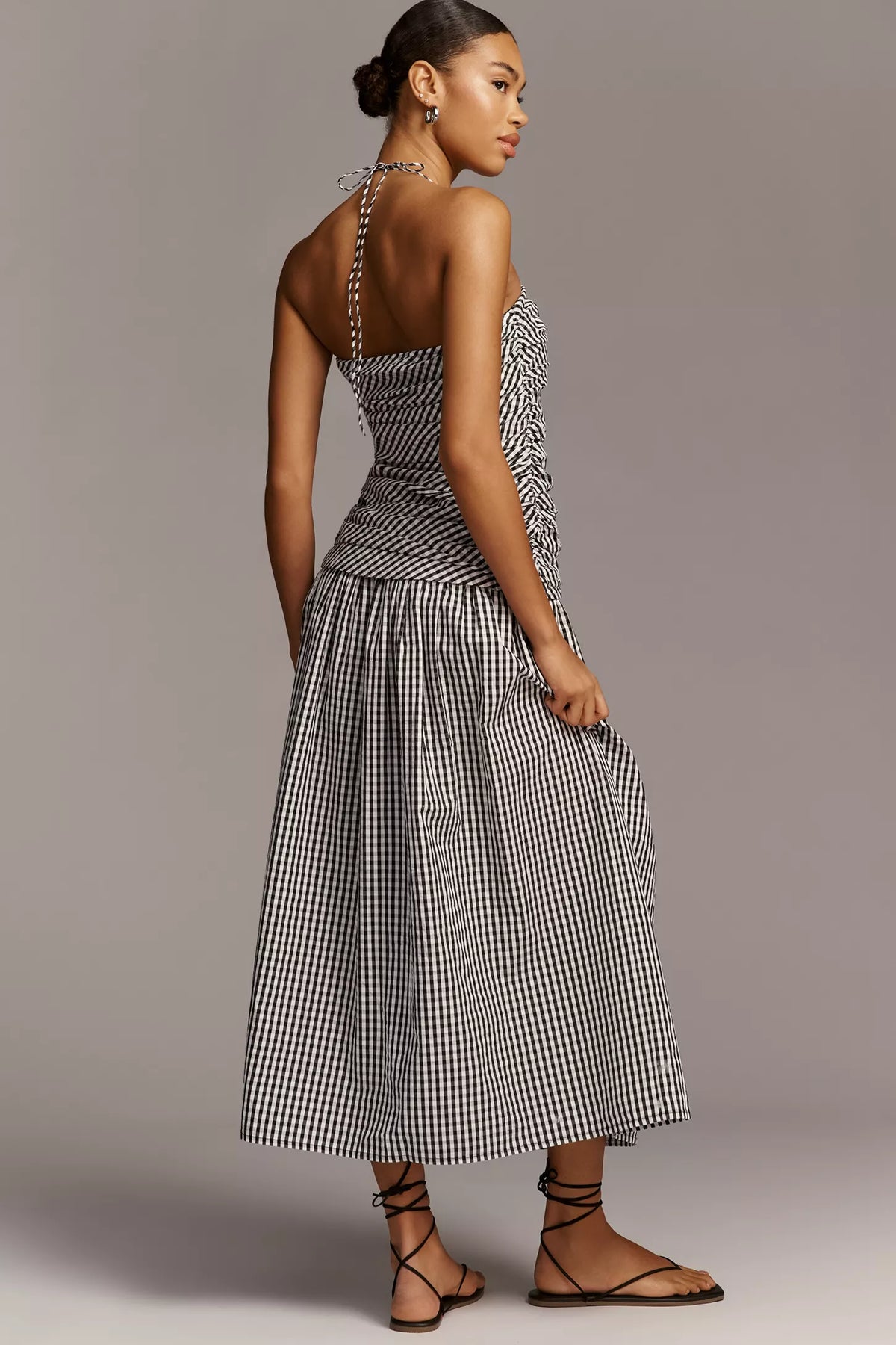 Faithfull The Brand | Vento Midi Dress - Black Textured Gingham