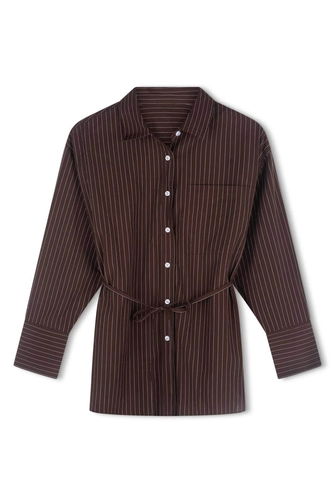 Arcaa Movement | Rae Shirt - Espresso Stripe
