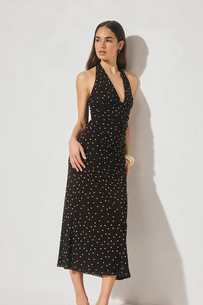 Mon Renn | Halston Dress - Chocolate Polka Dot