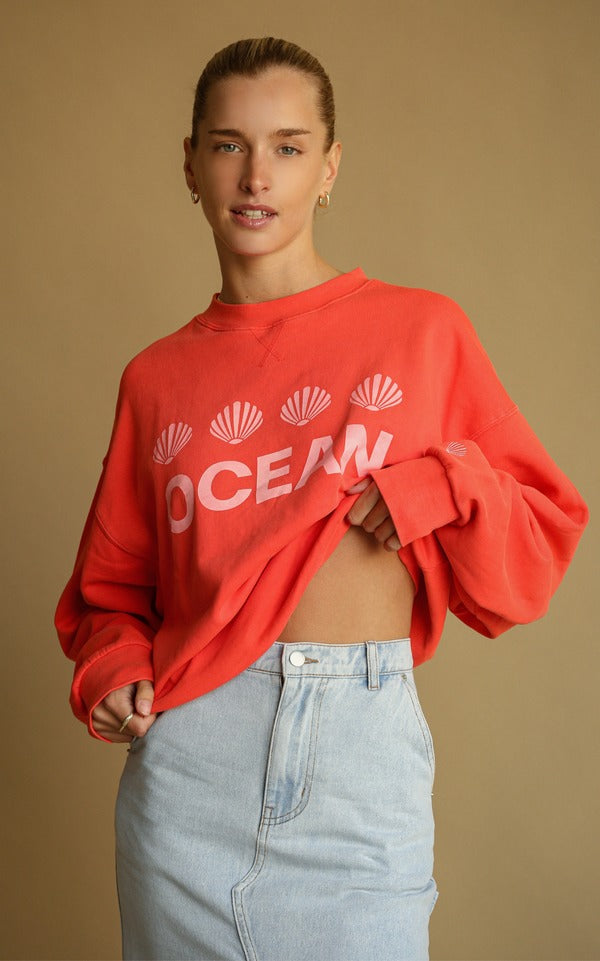 Araminta James | Ocean Sweatshirt Coral