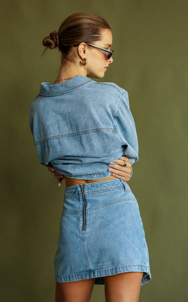 Araminta James | Dee Denim Skirt Denim Blue