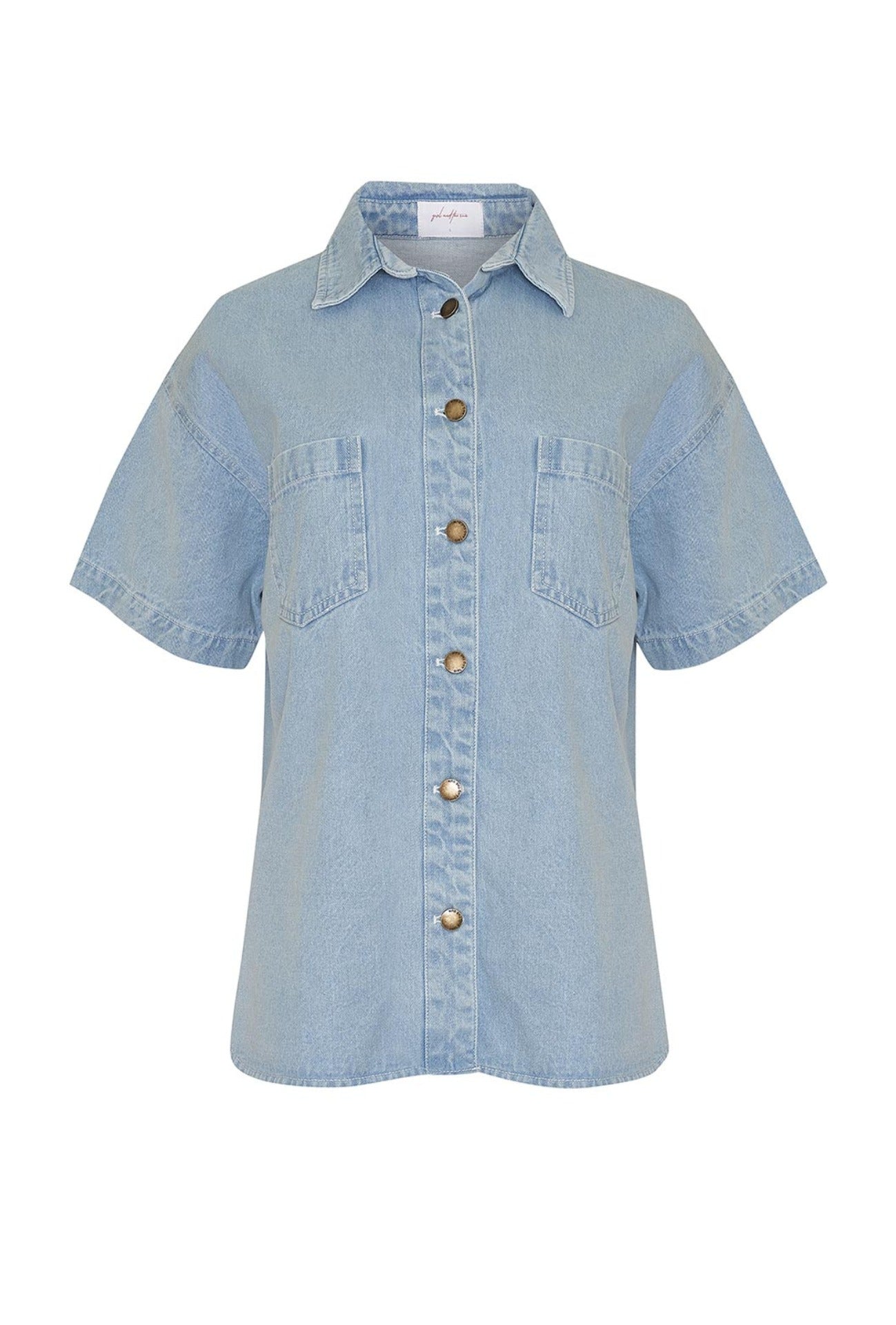 DELFINA TOP - LIGHT BLUE WASH