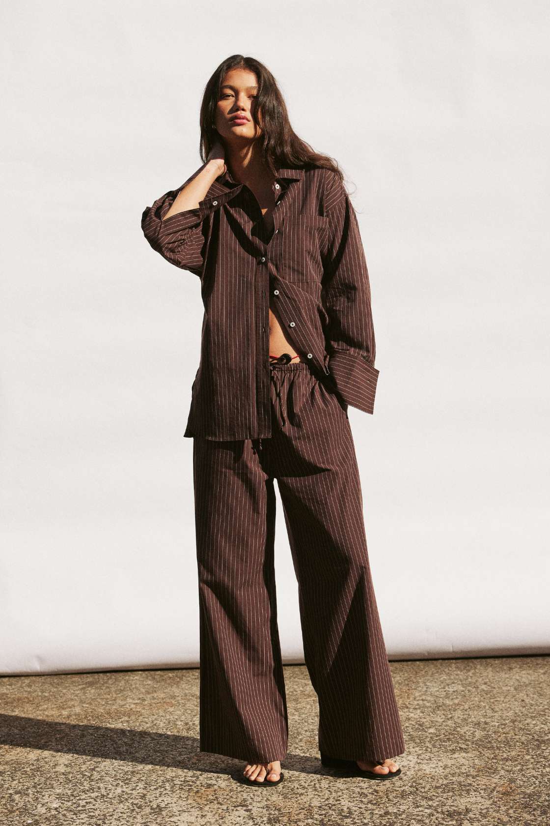 Arcaa Movement | Rae Shirt - Espresso Stripe