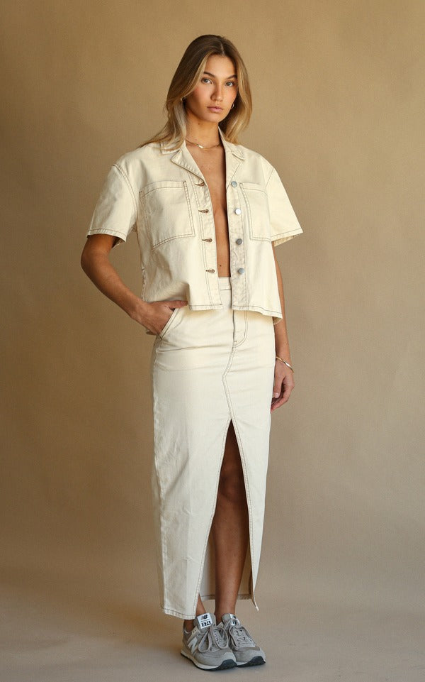 Araminta James | Good Days Drill Shirt Vanilla