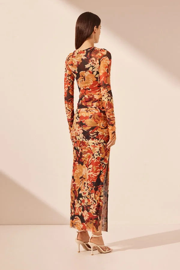 Shona Joy | Rubi Long Sleeve Gathered Midi Dress
