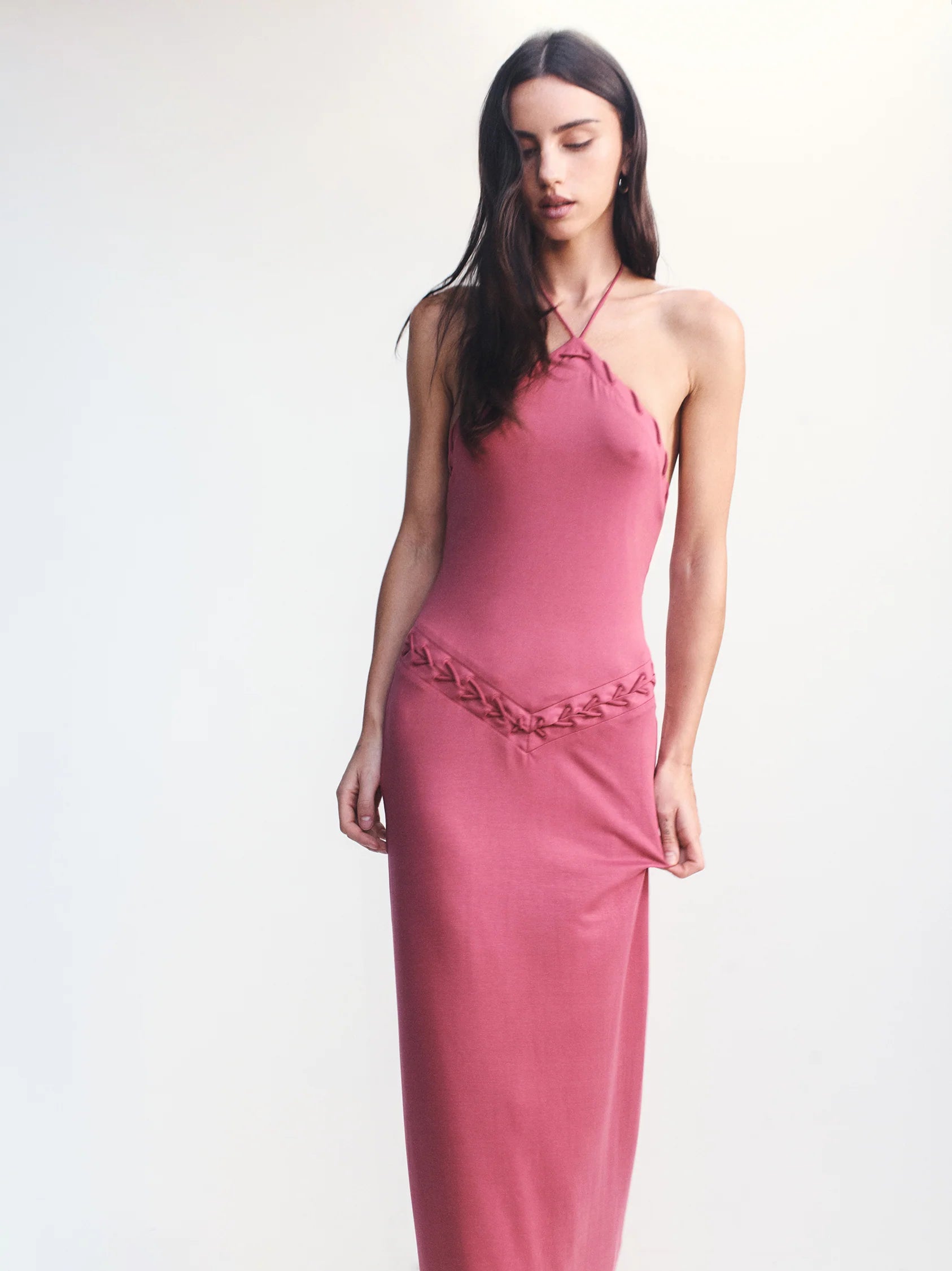 Ownley | Aaliyah Midi Dress - Deep Rose