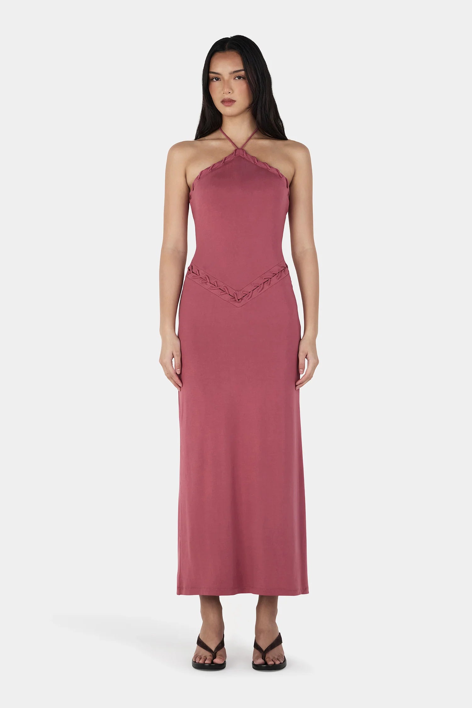 Ownley | Aaliyah Midi Dress - Deep Rose