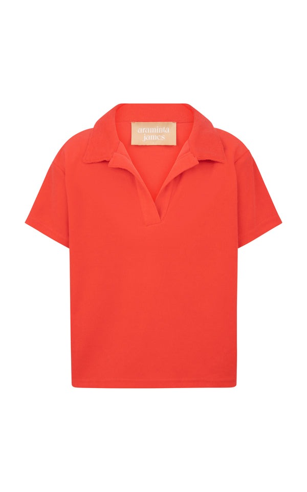 Araminta James | Terry Polo Set Coral