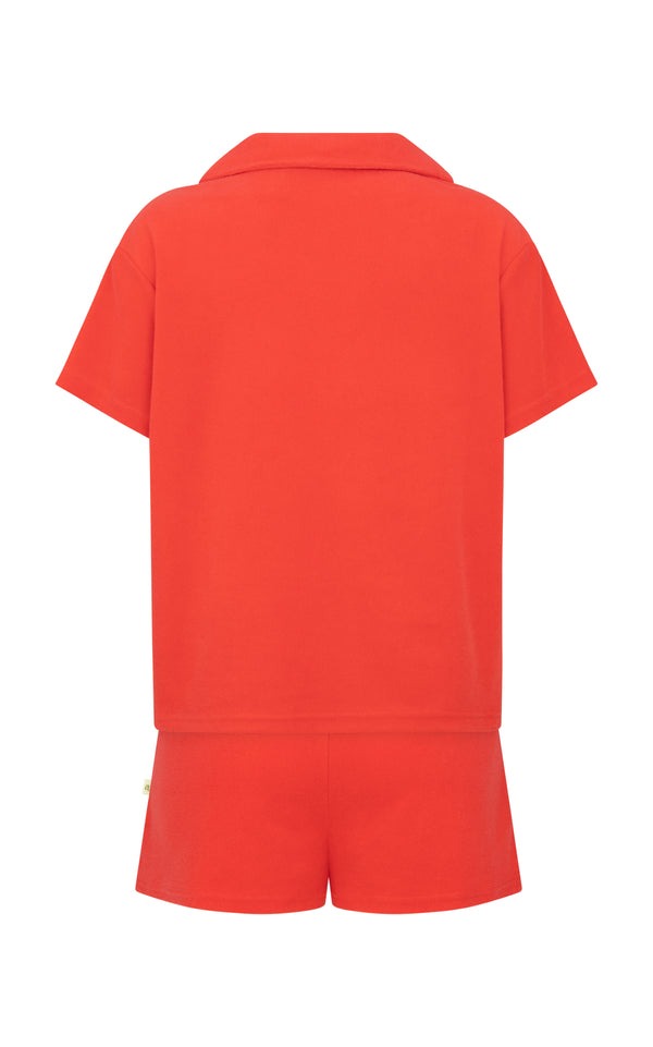 Araminta James | Terry Polo Set Coral