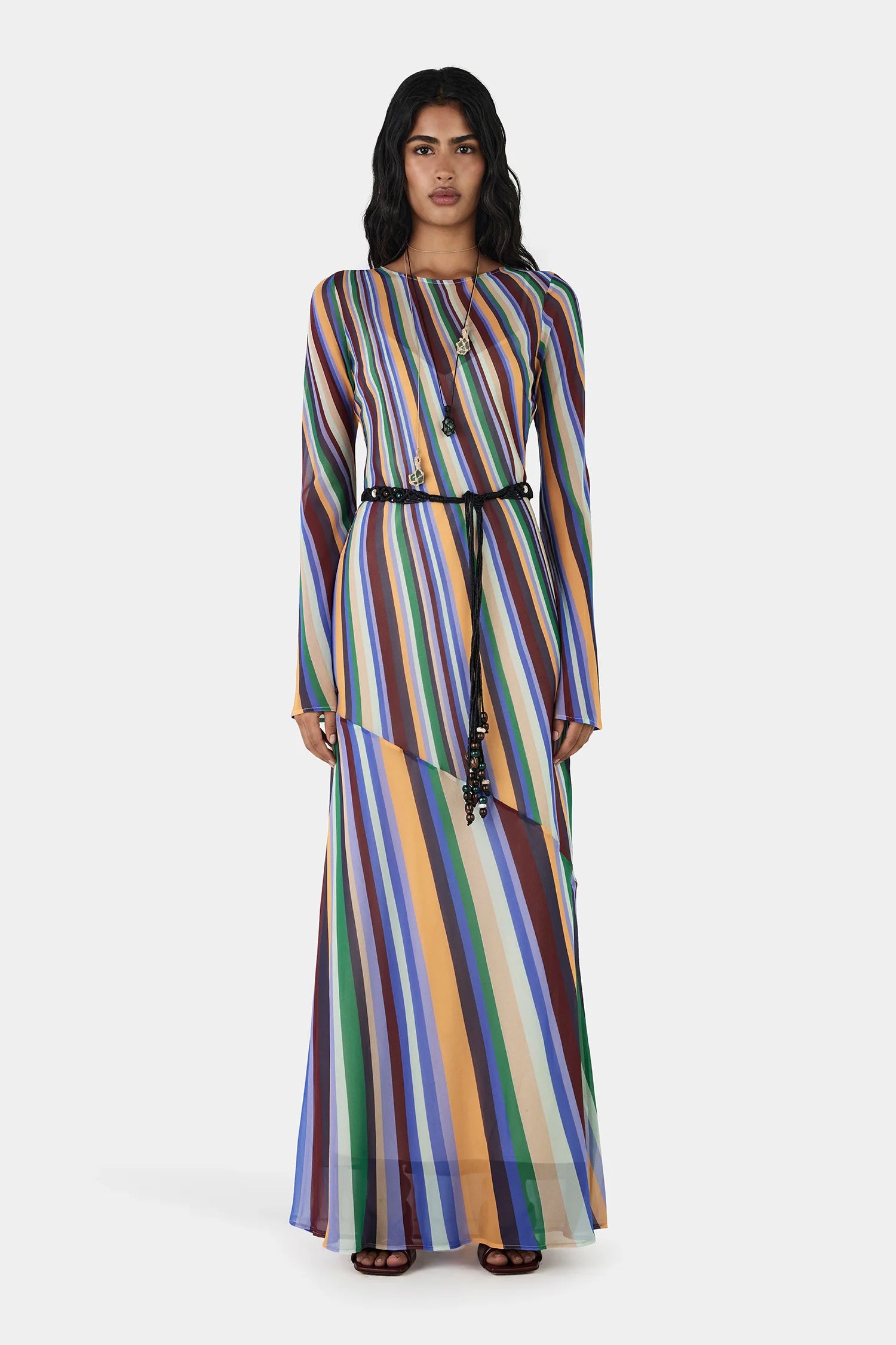 Hansen & Gretel | Amouk Silk Maxi Dress - Wave Length