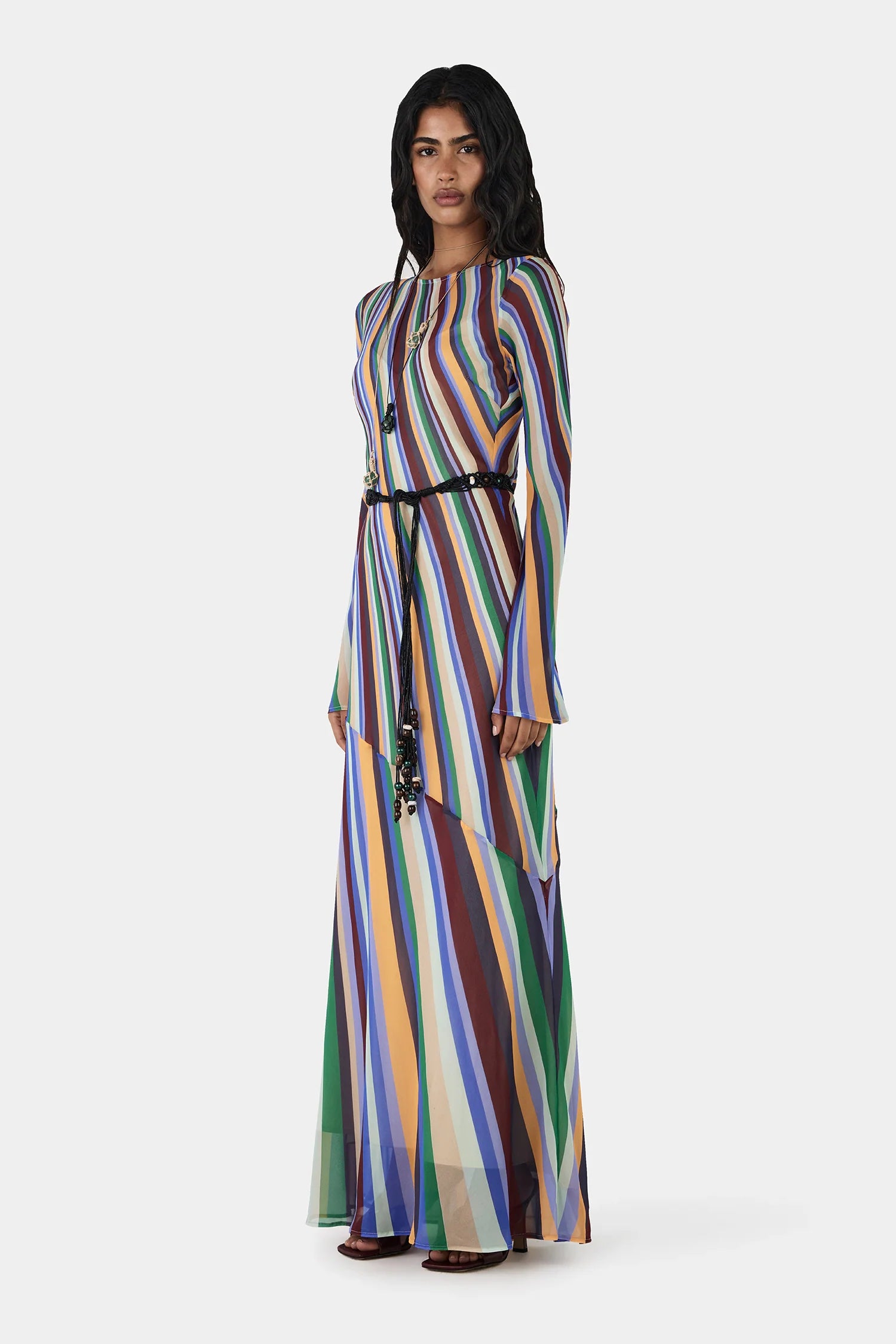 Hansen & Gretel | Amouk Silk Maxi Dress - Wave Length