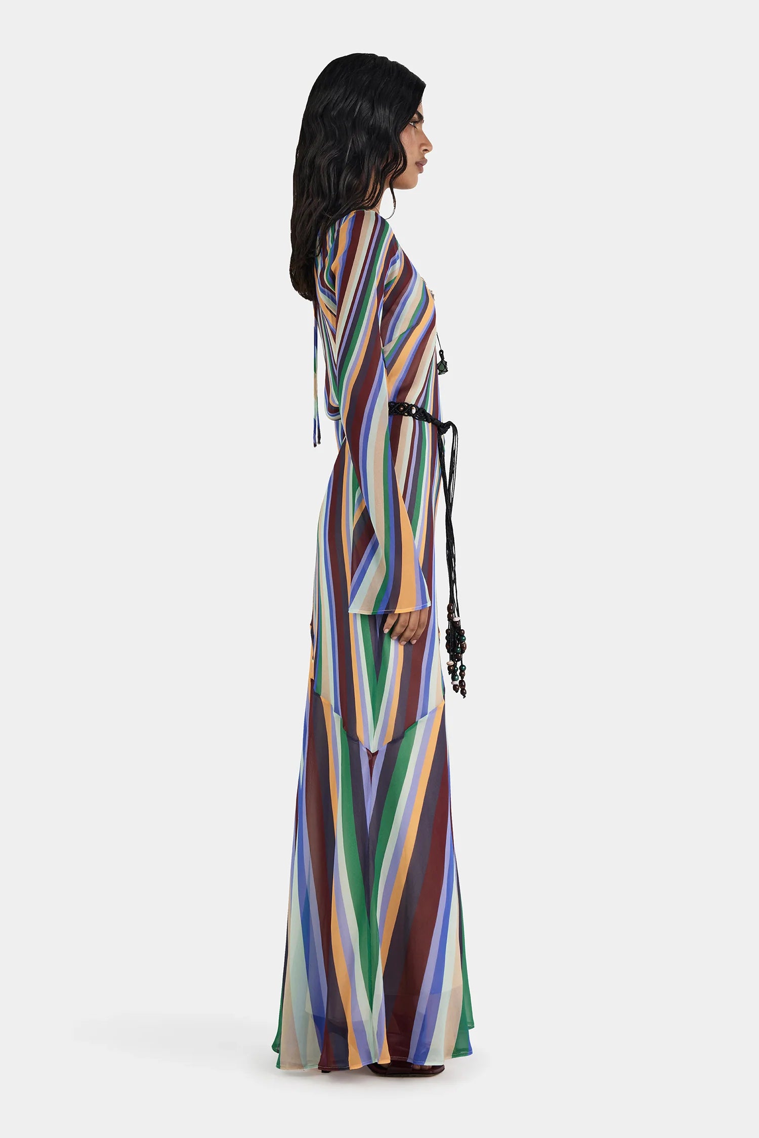 Hansen & Gretel | Amouk Silk Maxi Dress - Wave Length
