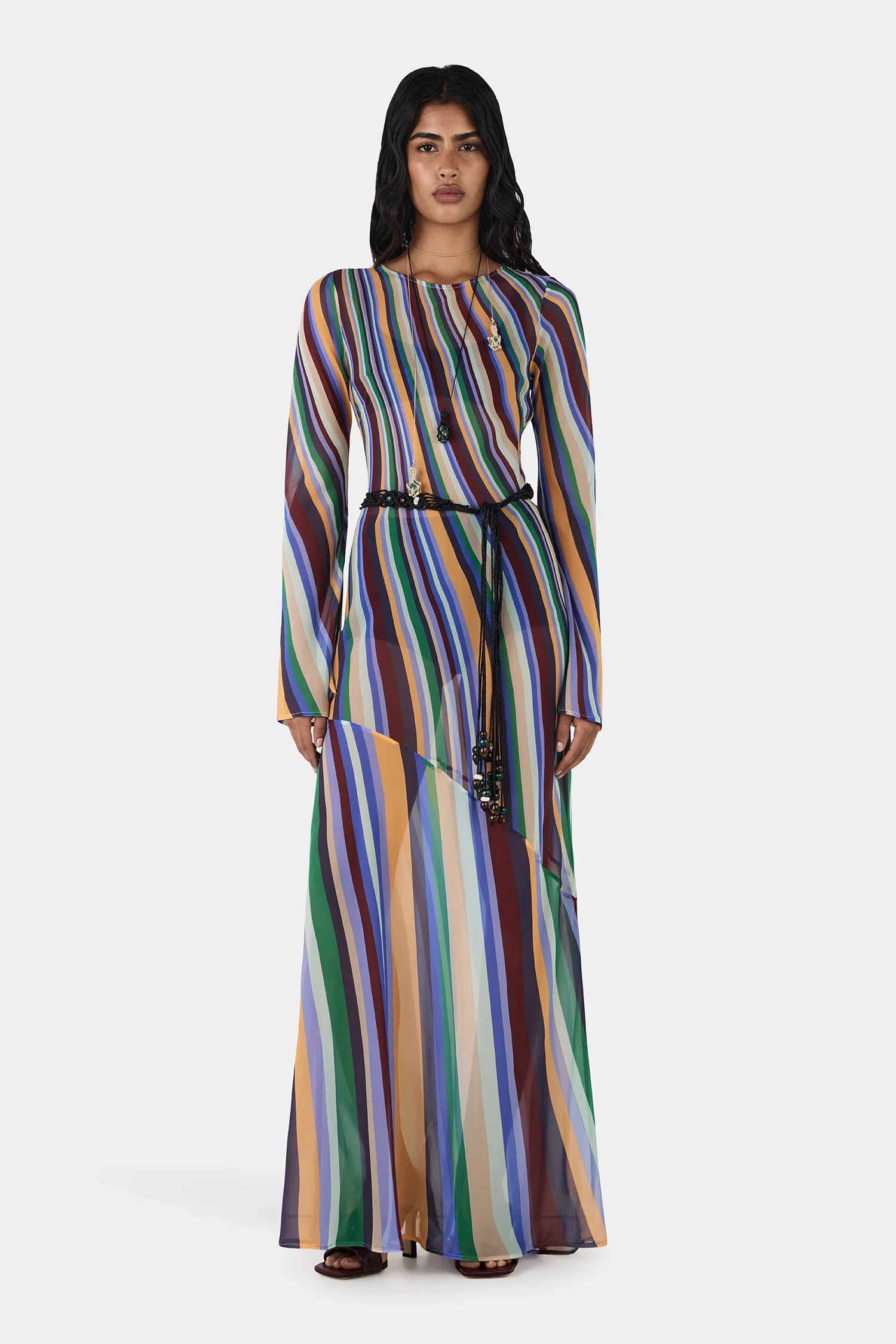 Hansen & Gretel | Amouk Silk Maxi Dress - Wave Length