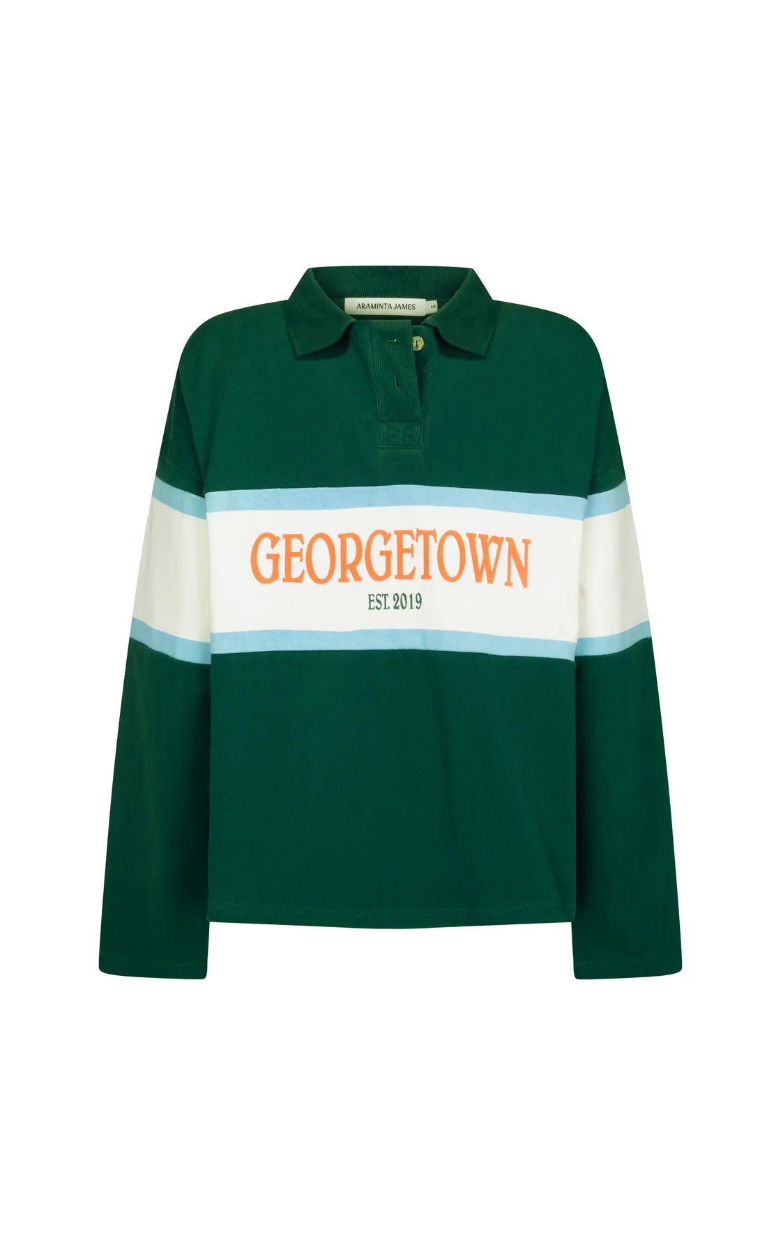 Araminta James | GT Rugby Long Sleeve Polo Shirt Forest