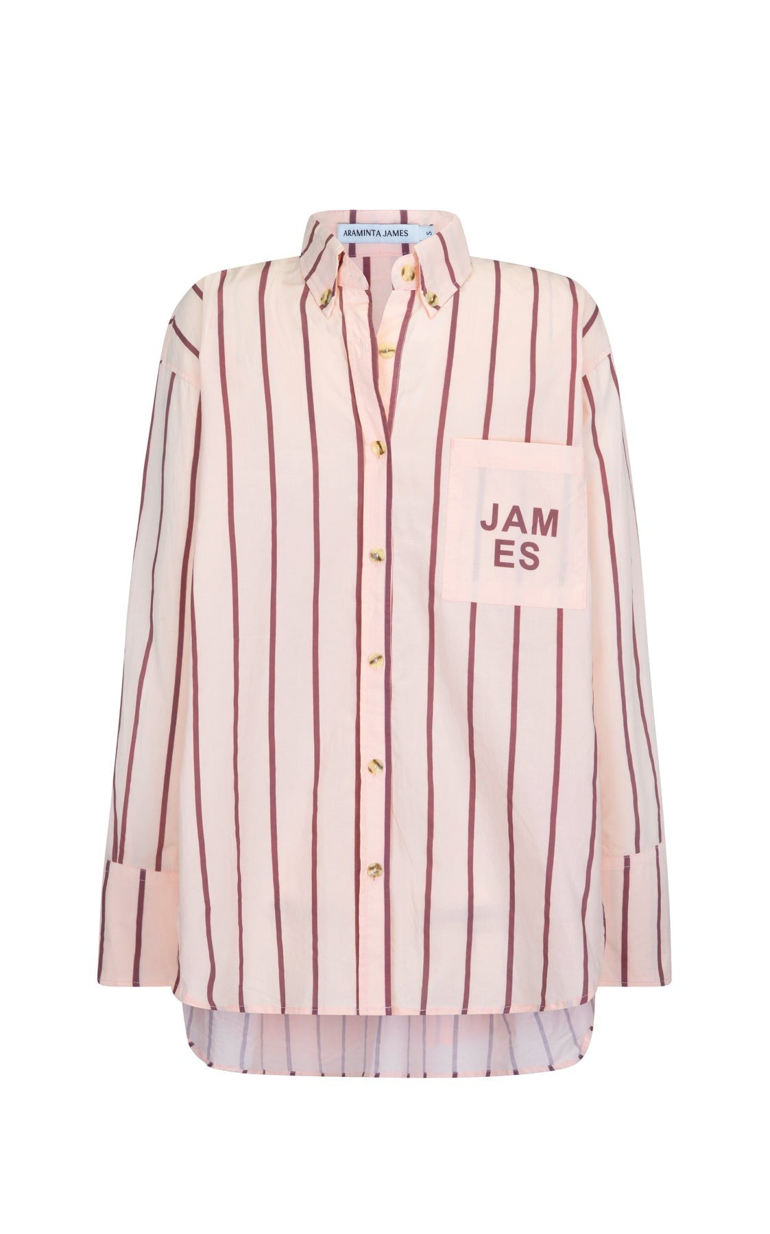 Araminta James | Alpine Cotton Stripe Shirt Light Blush