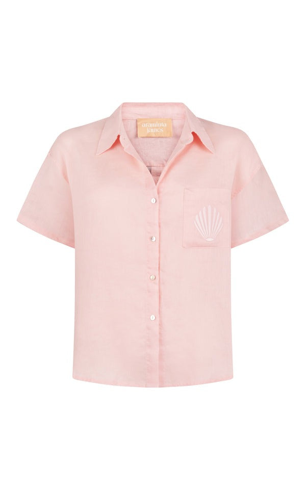 Araminta James | Cove Linen Shirt Set Dusty Rose