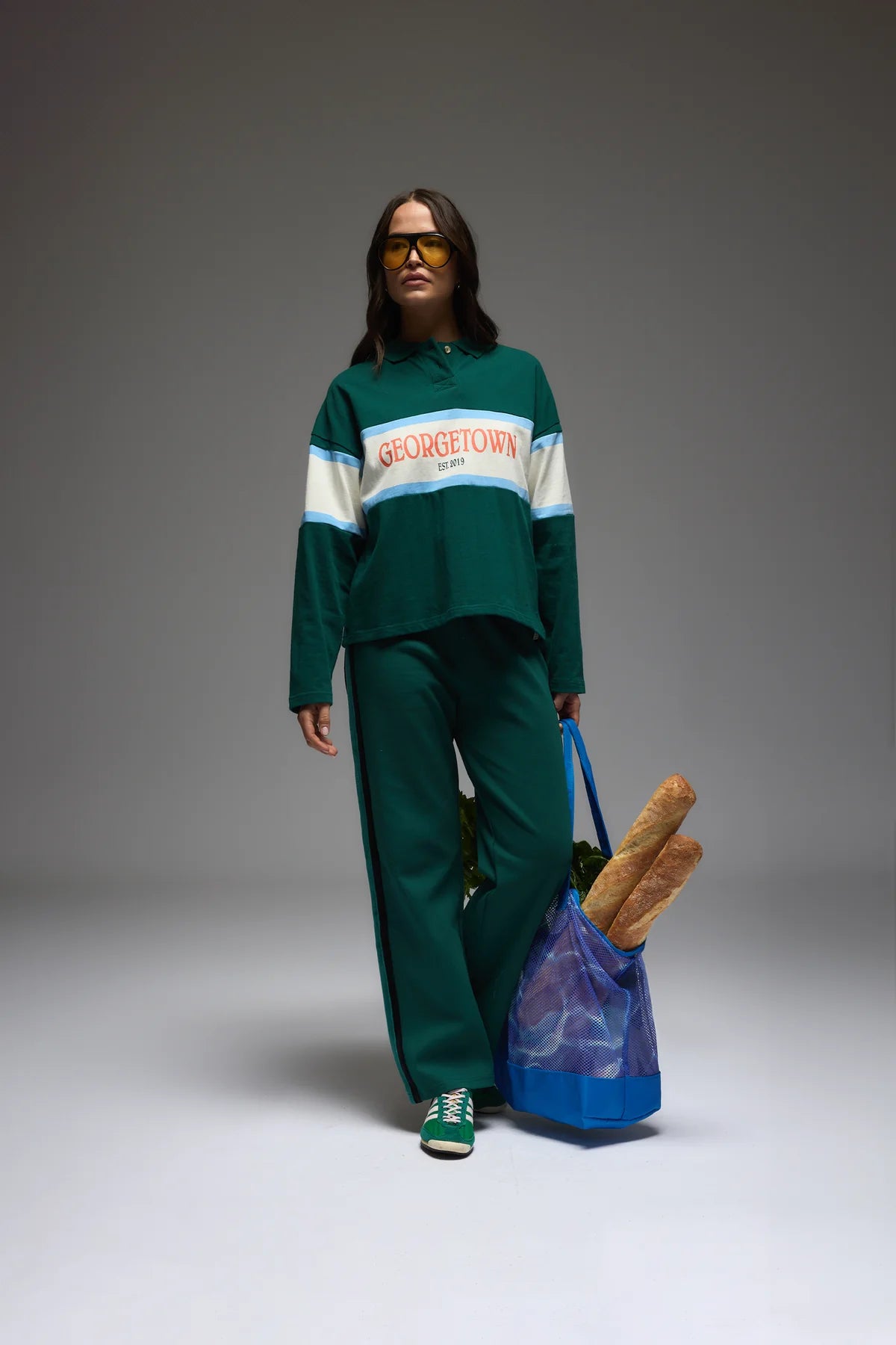 Araminta James | GT Rugby Long Sleeve Polo Shirt Forest