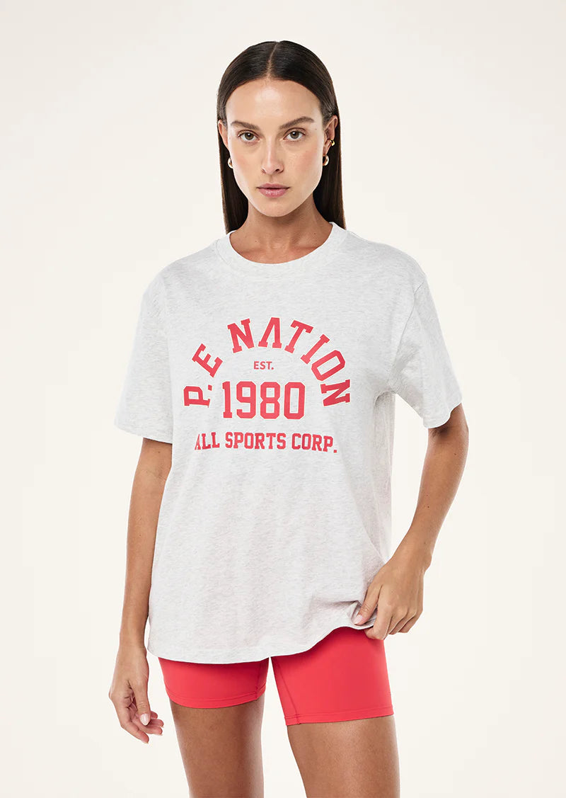 PE Nation | Backspin Tee - Grey Marle