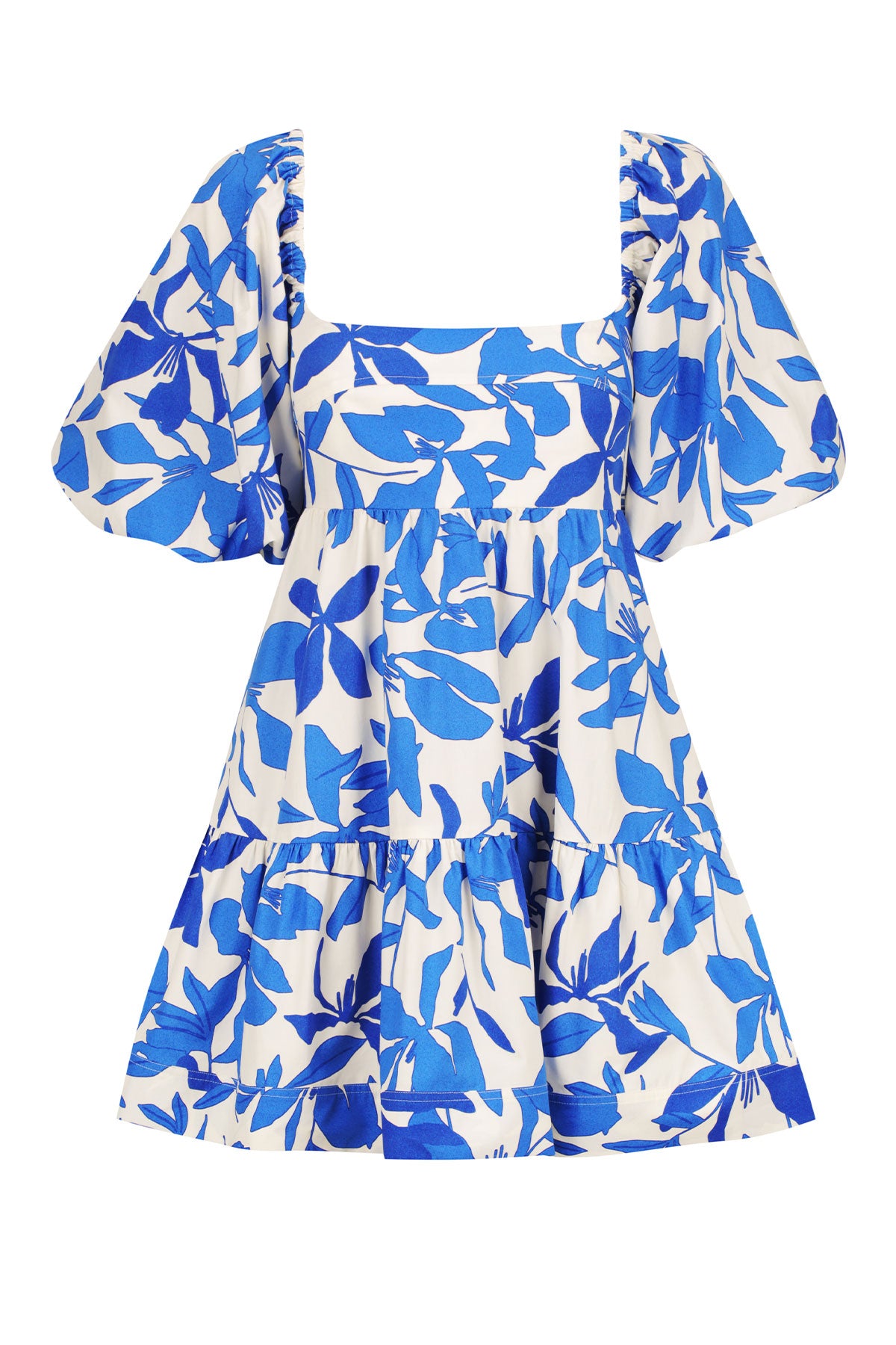 Shona Joy | Bleue Square Neck Tiered Mini Dress