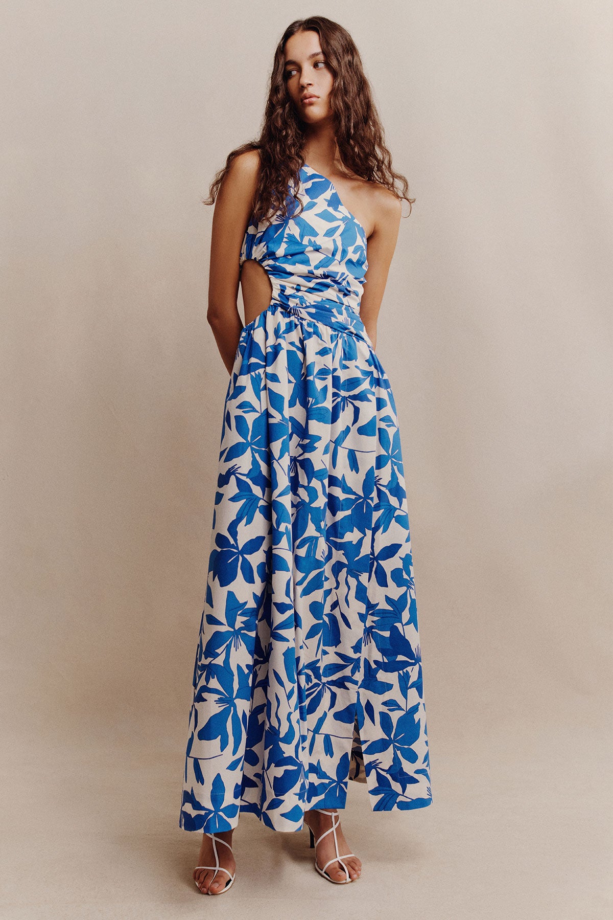 Shona Joy | Bleue Asymmetrical Cut Out Maxi Dress