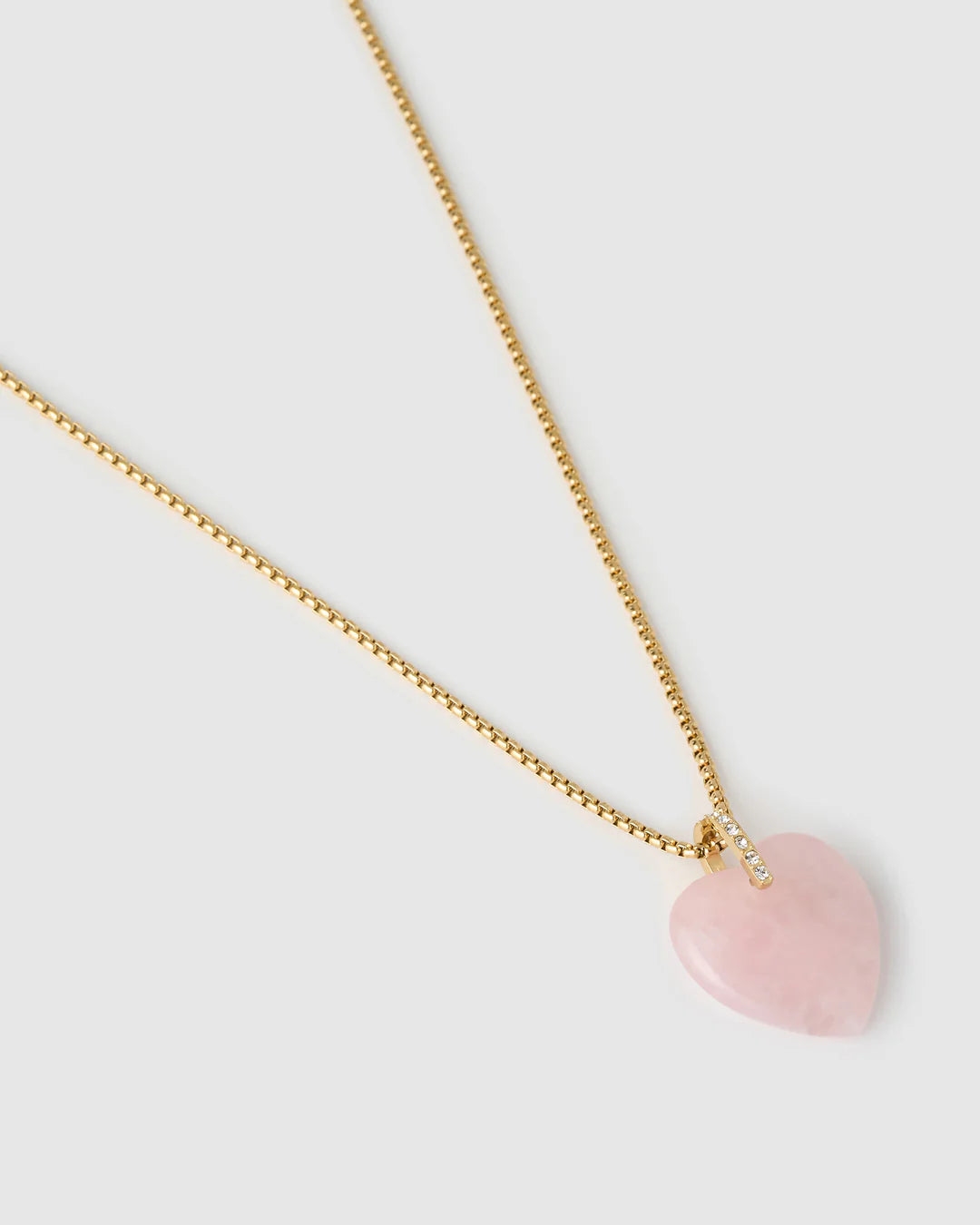 Arms Of Eve | Daliah Heart Necklace - Rose Quartz