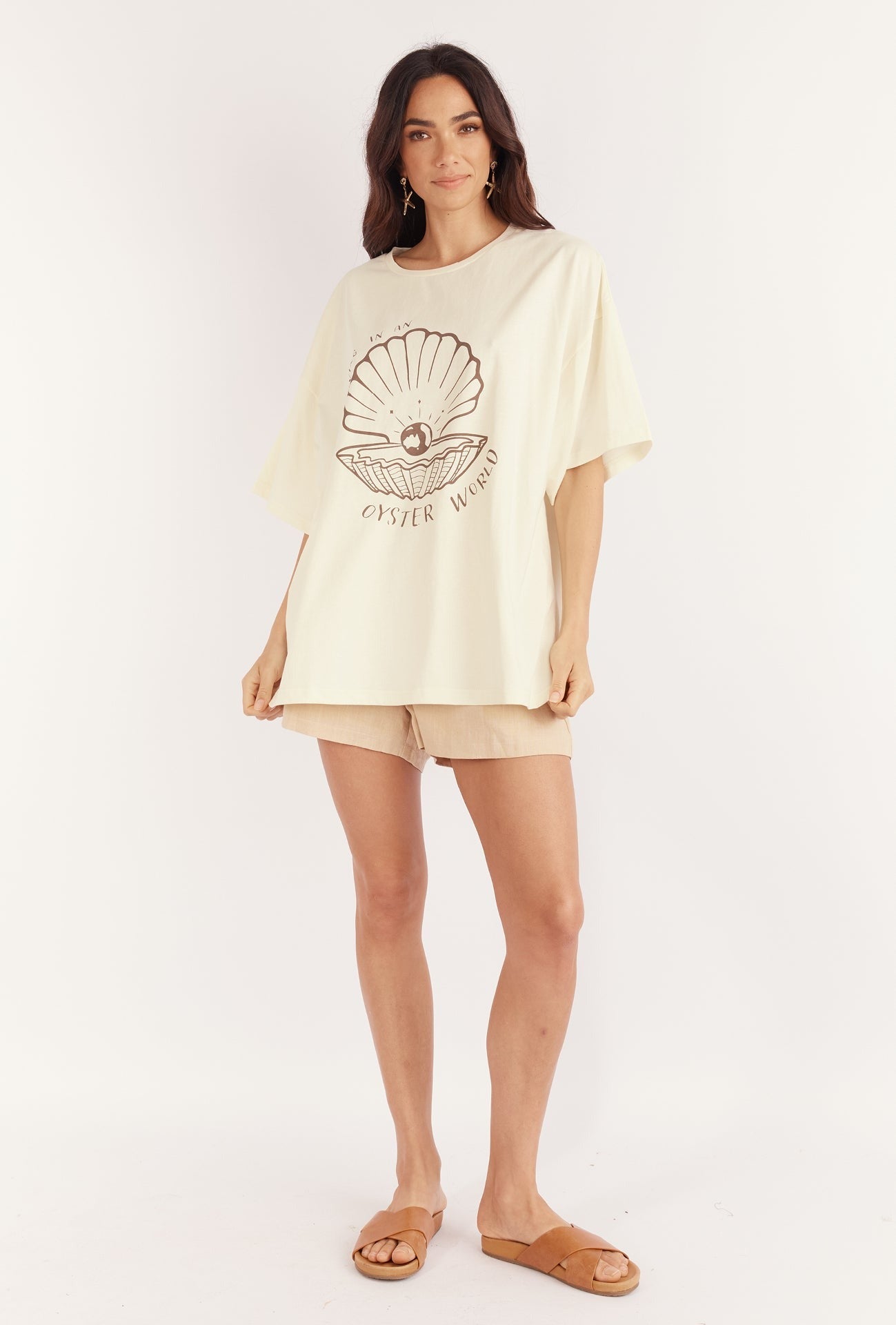 OYSTER WORLD TEE - CREAM